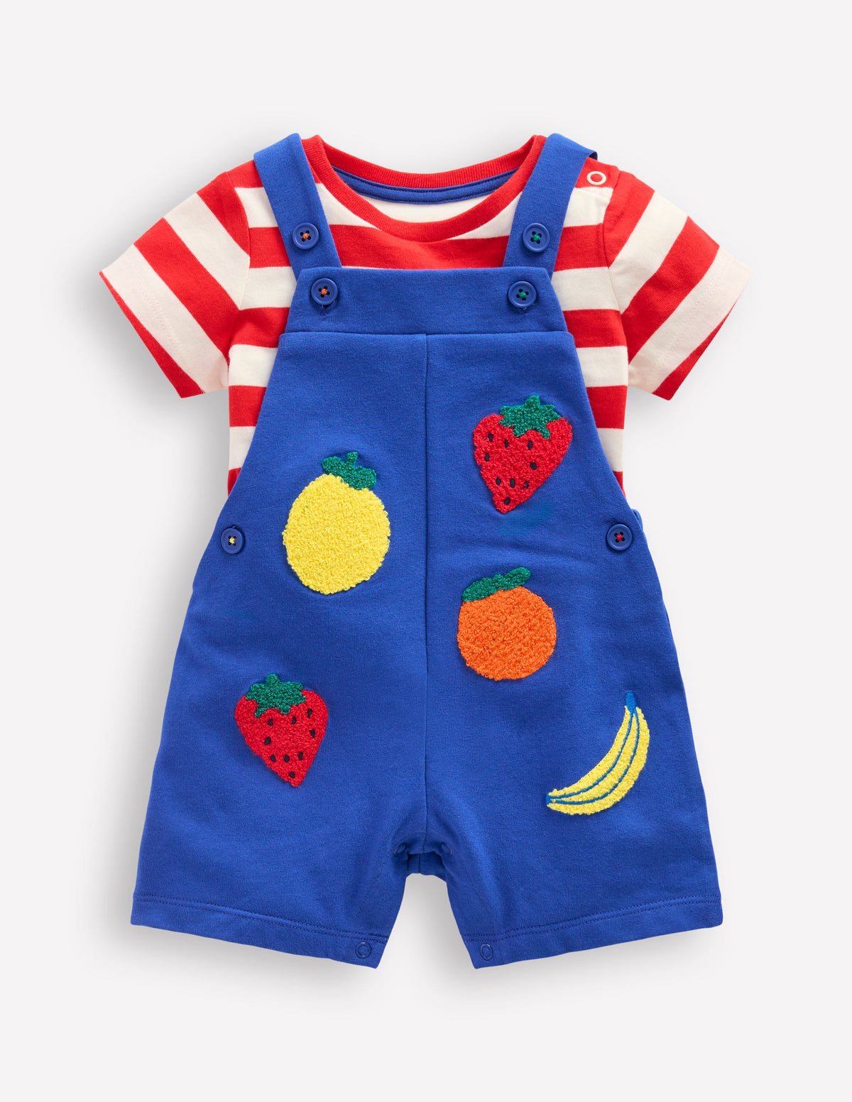 Boucle Jersey Overalls Set-Navy Fruit - Image 4