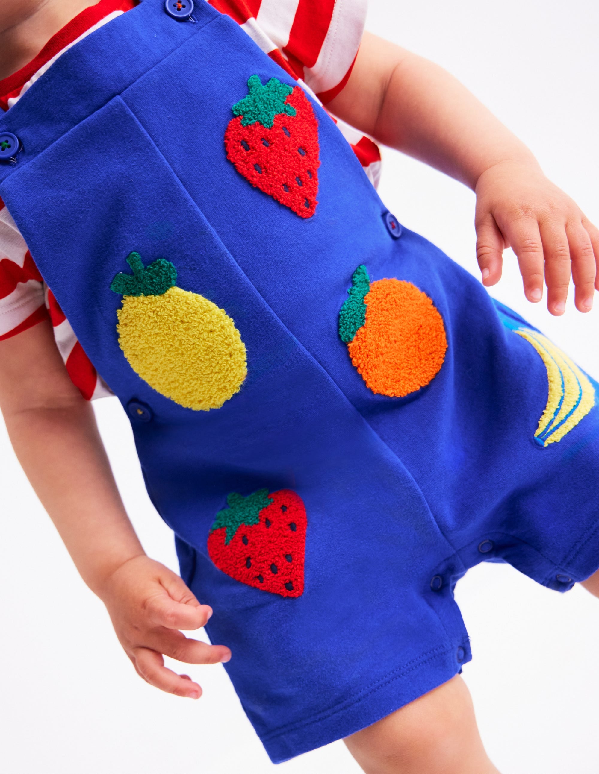Boucle Jersey Overalls Set-Navy Fruit - Image 3
