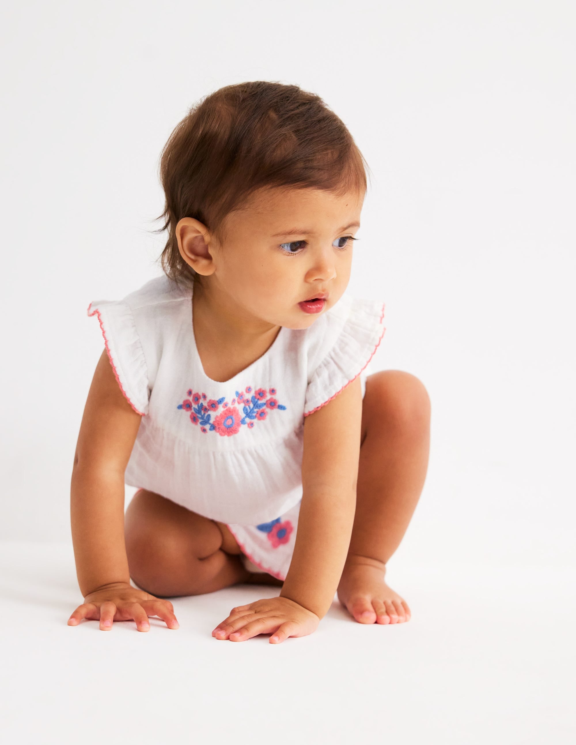 Embroidered Woven Play Set-White Embroidered - Image 1