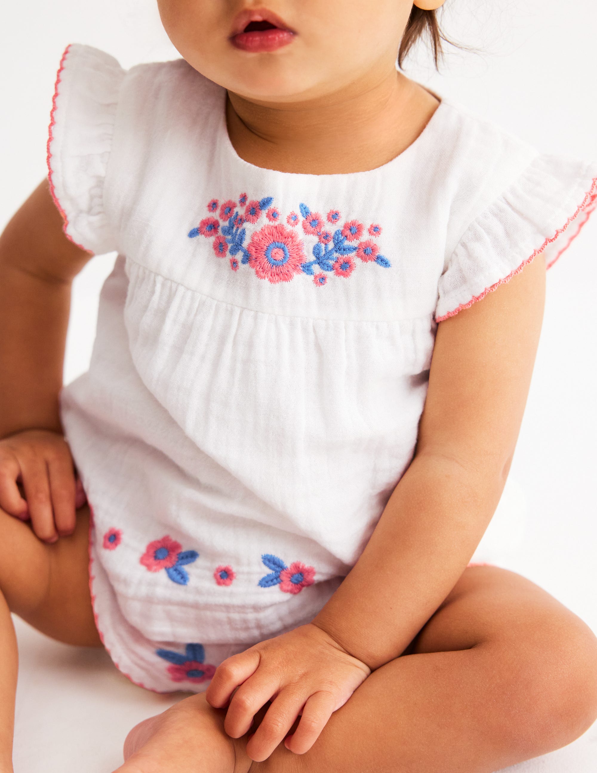 Embroidered Woven Play Set-White Embroidered - Image 2