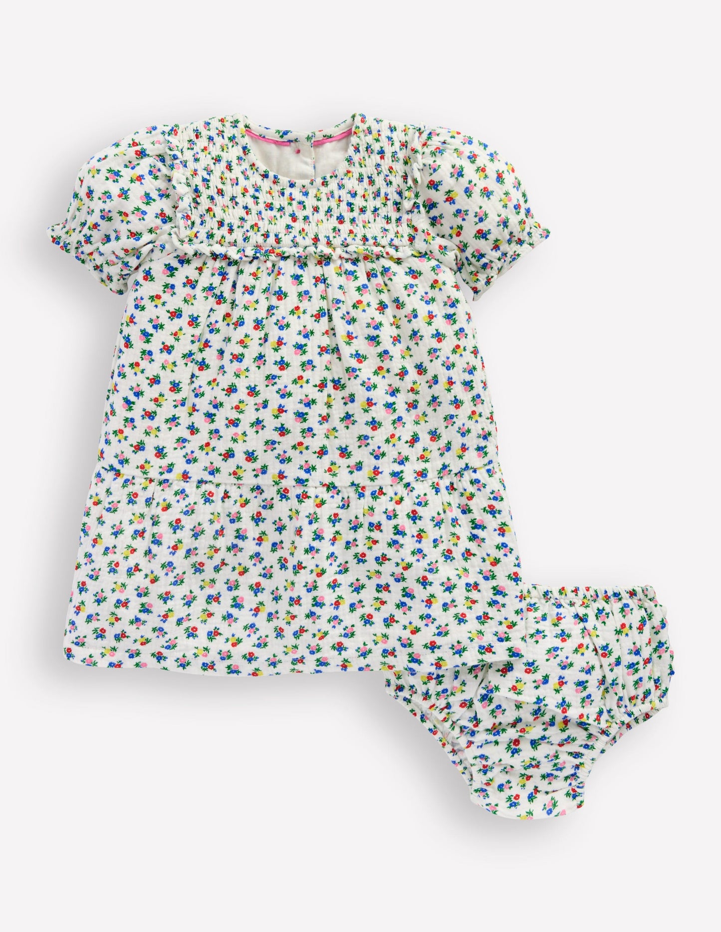 Double Cloth Dress-Soft Ivory Ditsy