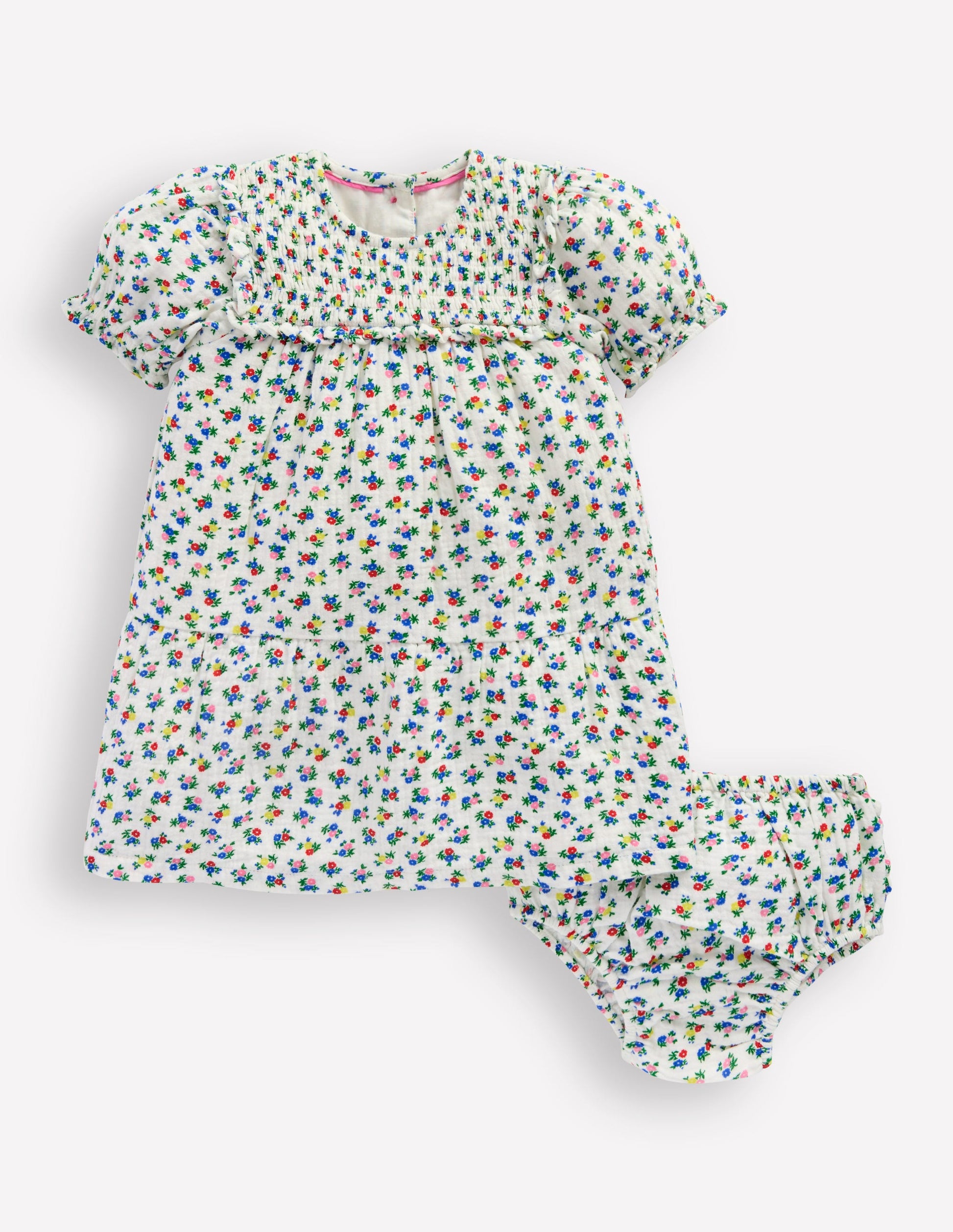 Double Cloth Dress-Soft Ivory Ditsy-1