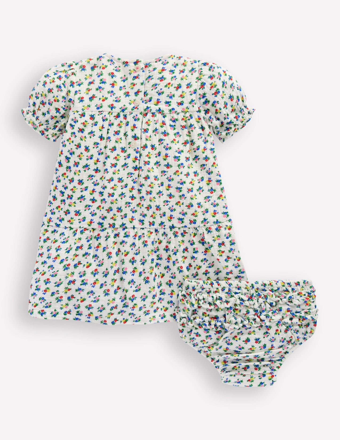 Double Cloth Dress-Soft Ivory Ditsy