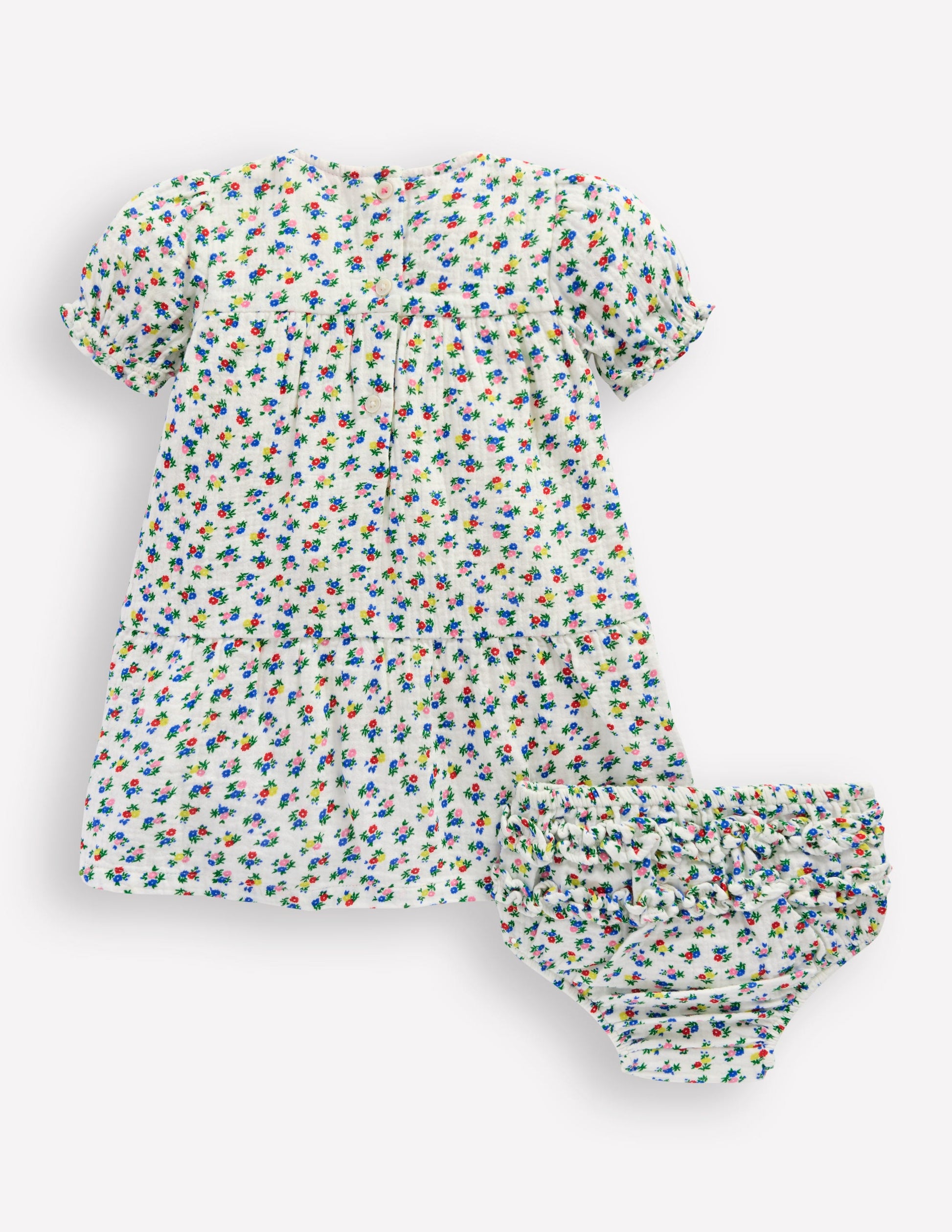 Double Cloth Dress-Soft Ivory Ditsy-2