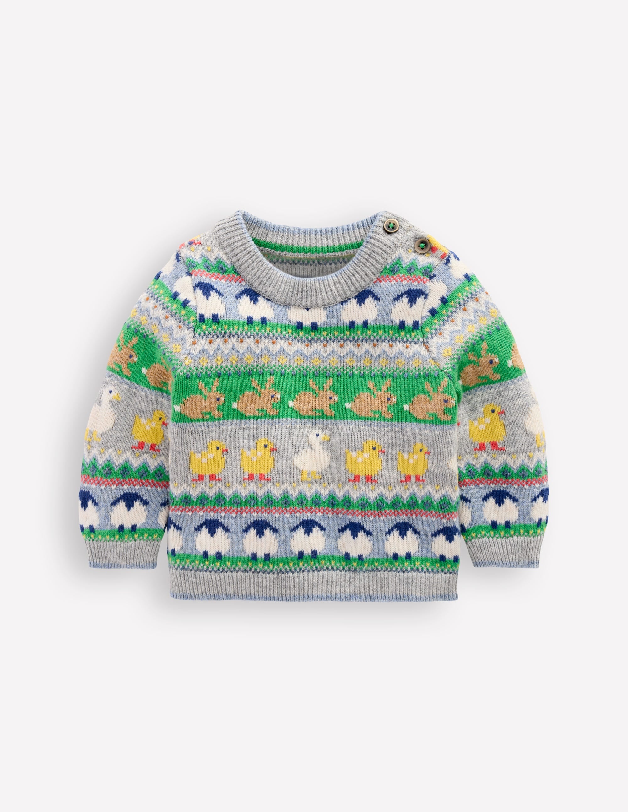 Fair Isle Sweater-Multi Easter Fair Isle - Image 1