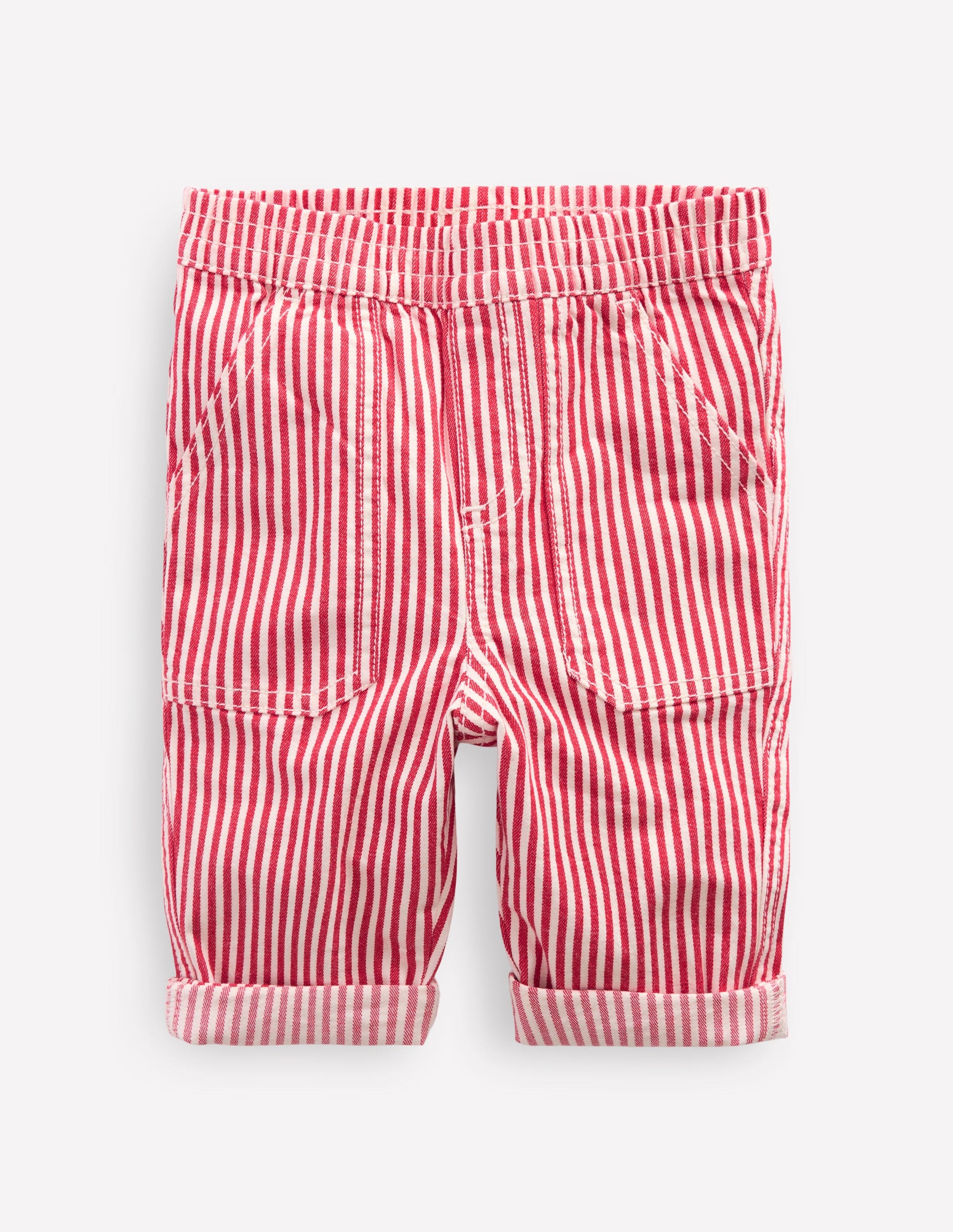 Woven Pull Ons-Soft Ivory/Poppy Red-1