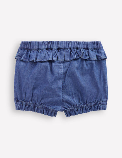 Girls Chambray Bloomer-Light Vintage Denim