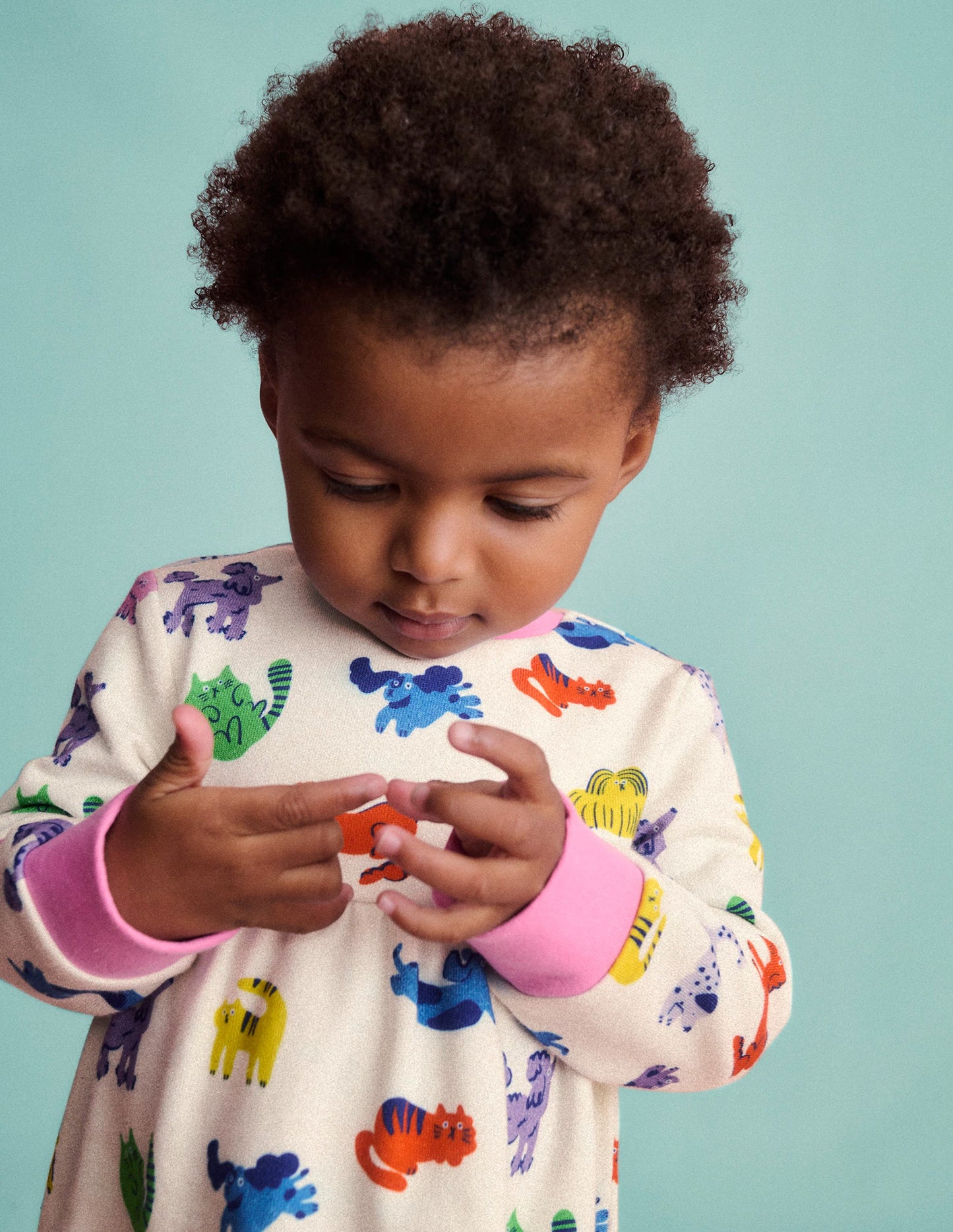 Sweatshirt Dress-Rainbow Pets