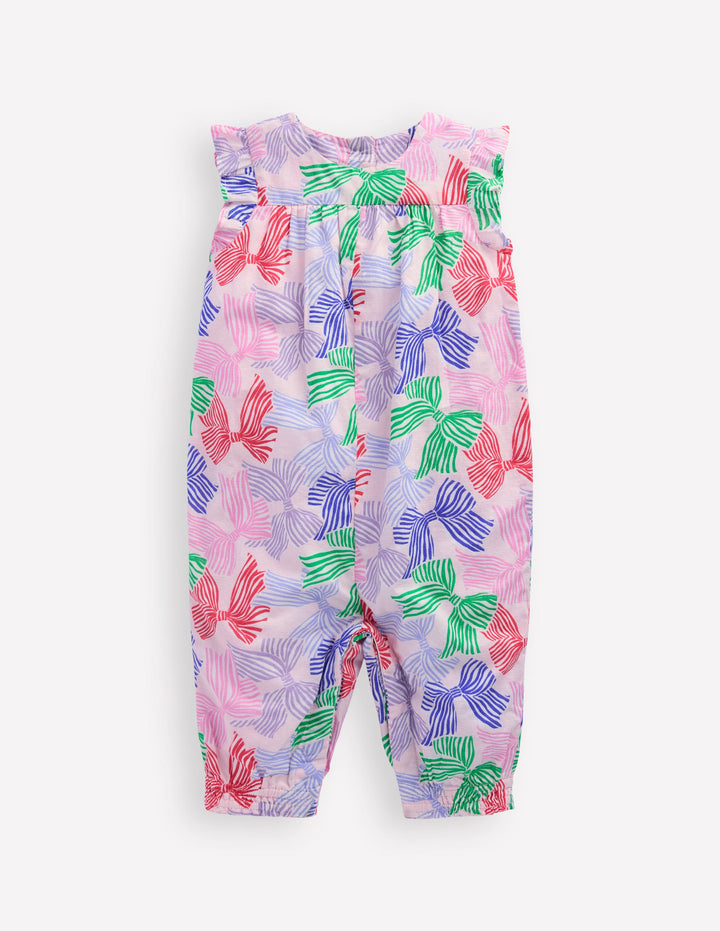 Ruffle Sleeve Romper-French Pink Bows