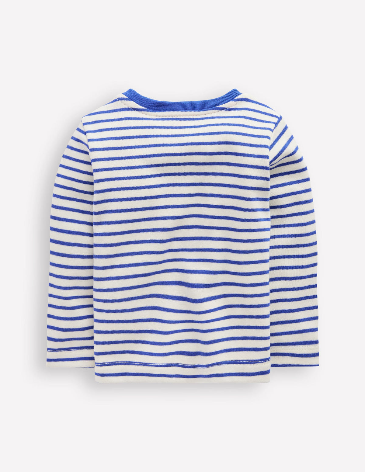 Long Sleeve Appliqué T-shirt-Ivory and Blue Heron Stripe - Image 2