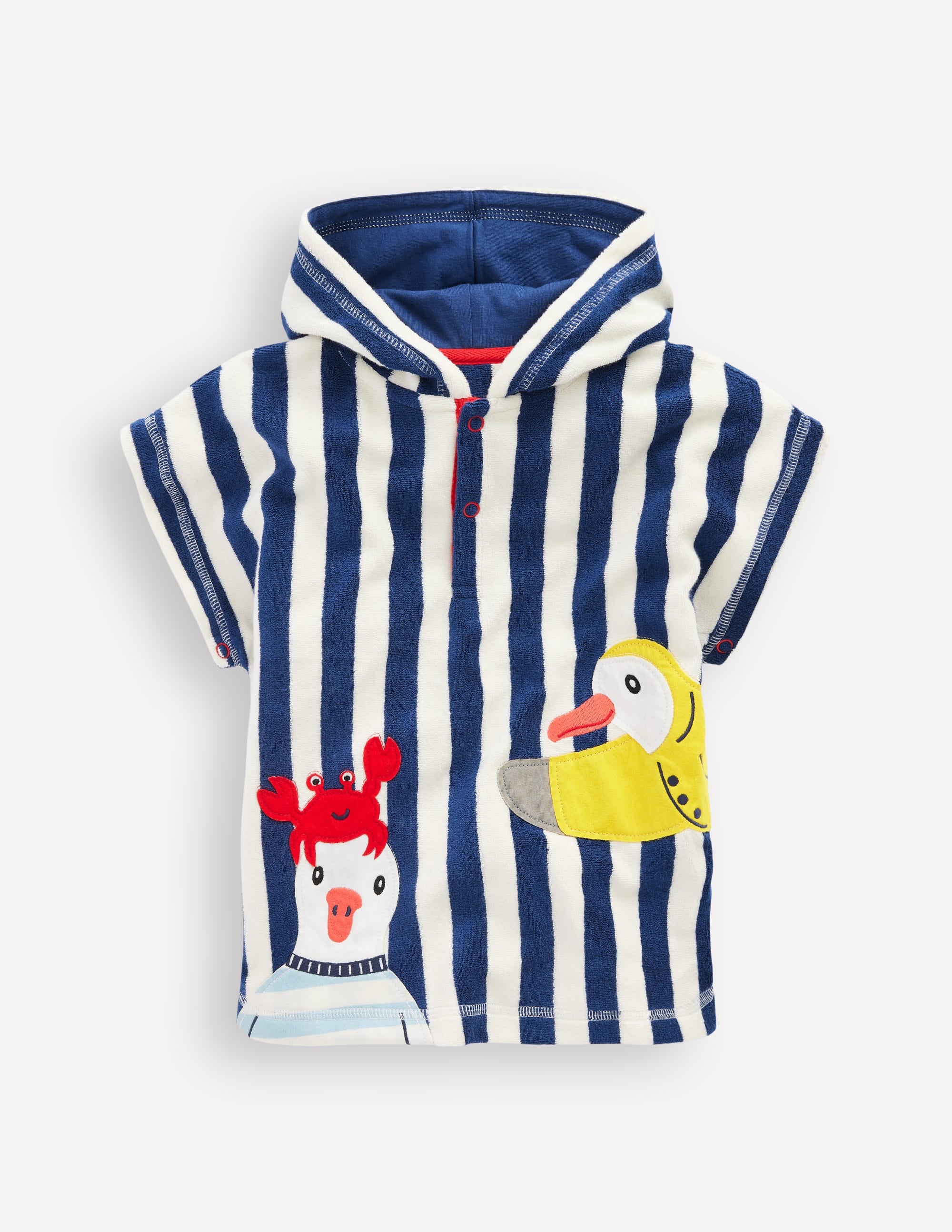 Novelty Towelling Throw-on-Sapphire Blue Seagulls - Image 1