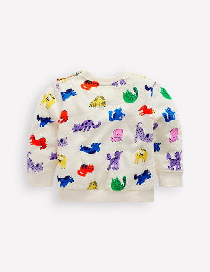 Printed Sweatshirt-Multi Spaced Rainbow Pets