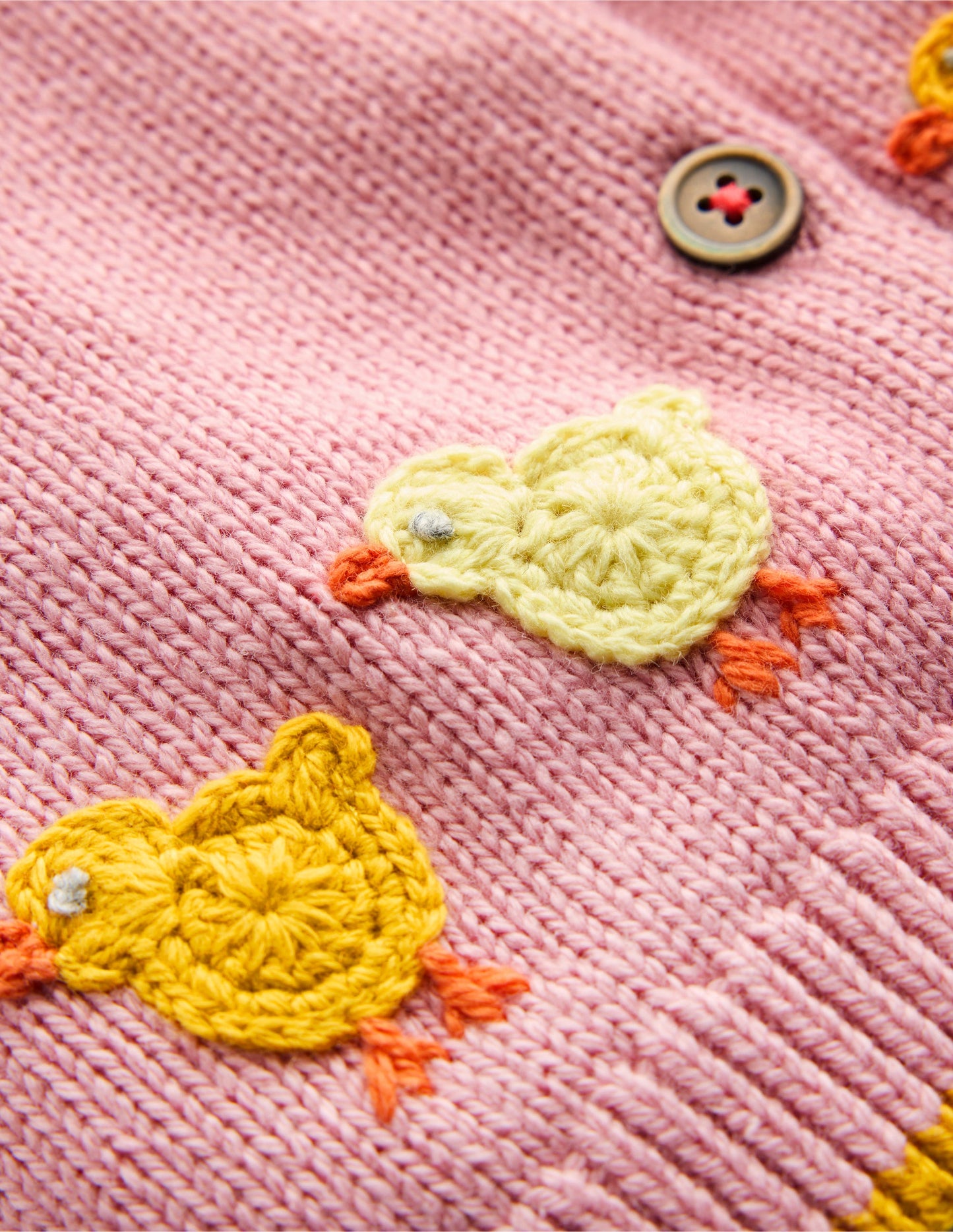 Fun Logo Cardigan-Vintage Pink Chicks