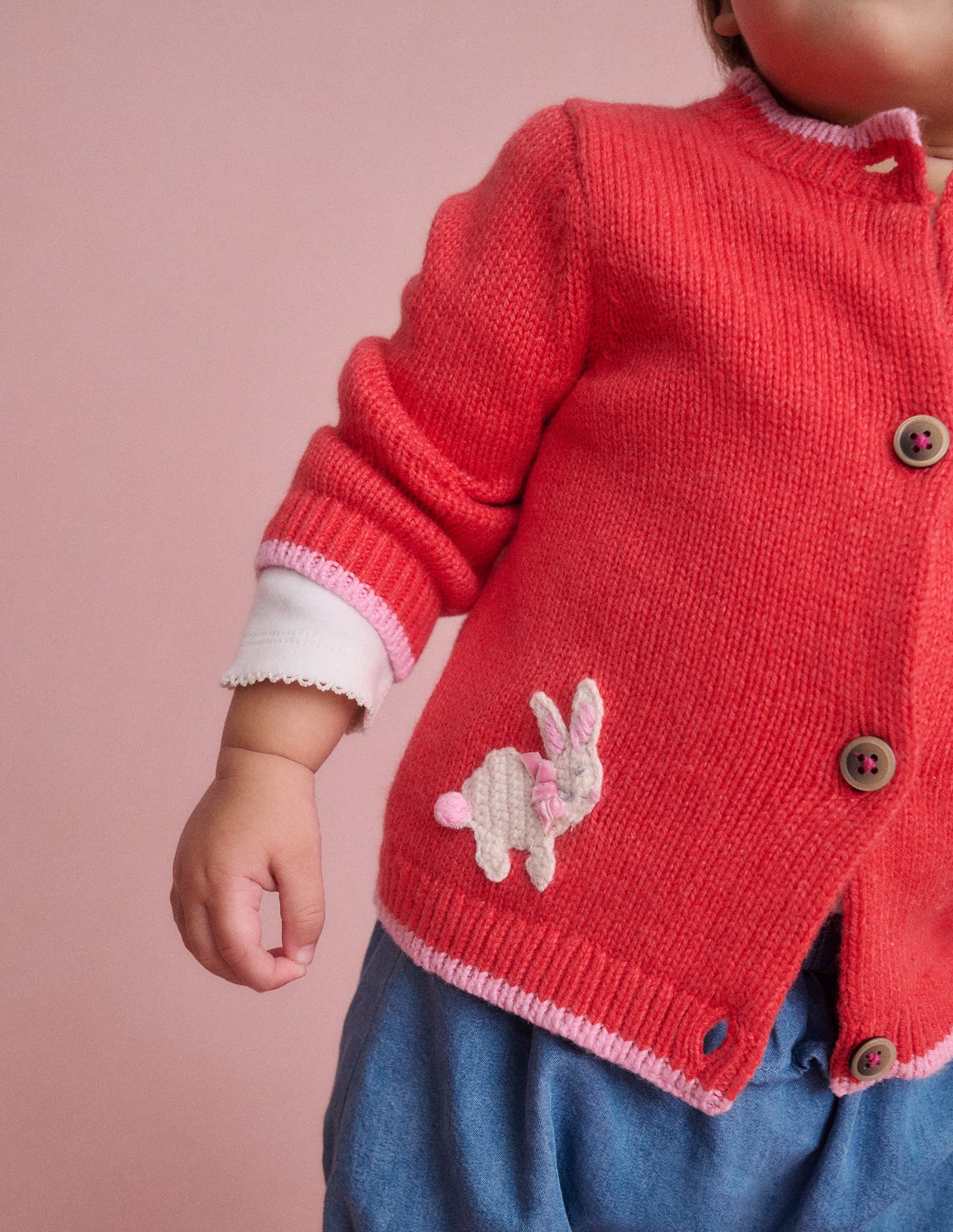 Fun Logo Cardigan-Jam Red Bunnies - Image 4