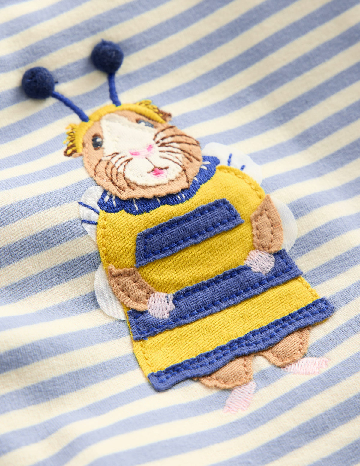 Appliqué Jersey Play Set-Vintage Blue and Ivory Stripe - Image 3