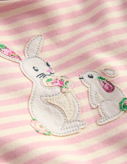 Appliqué Jersey Play Set-Almond Pink/ Soft Ivory-3
