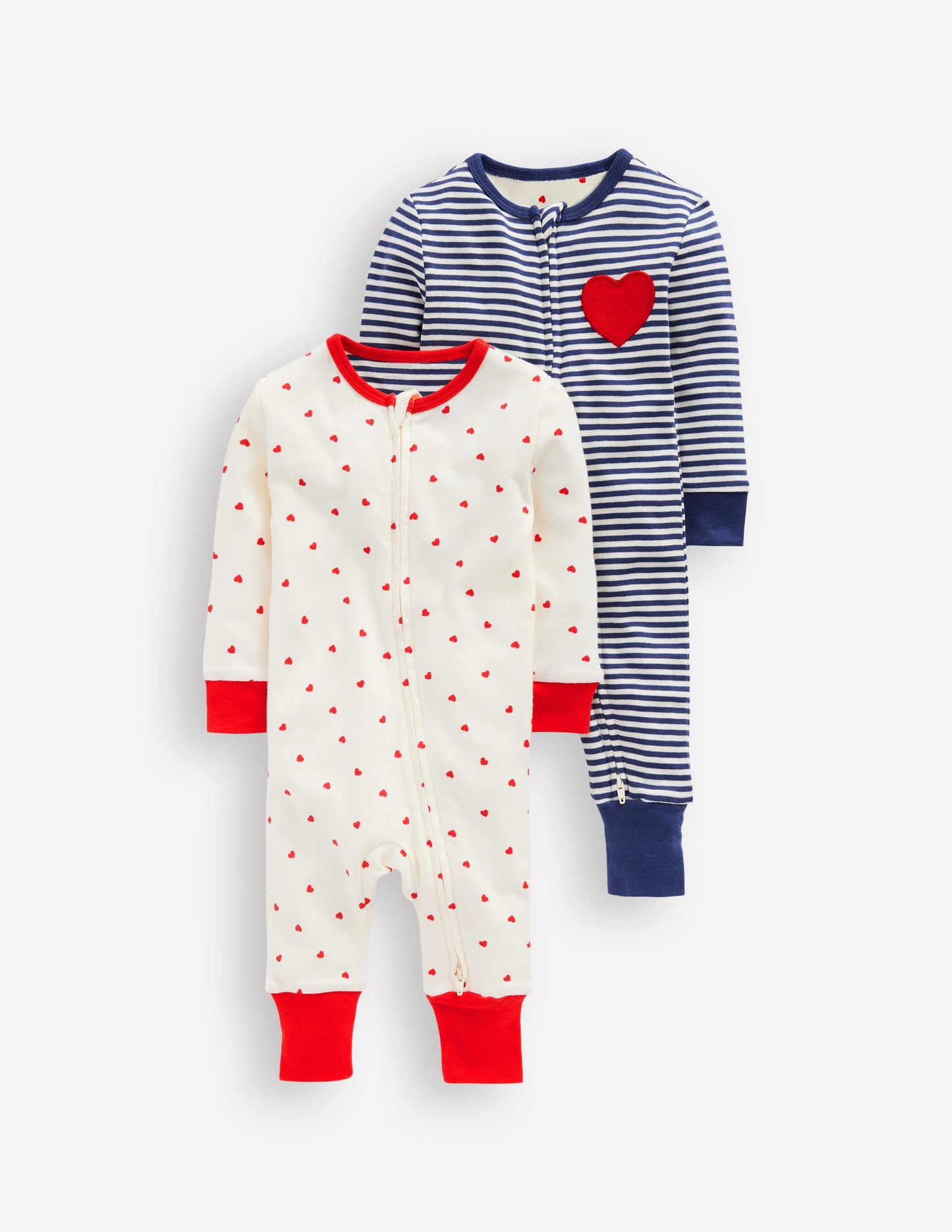 Boys Twin Pack Rompers-Starboard Blue Stripe