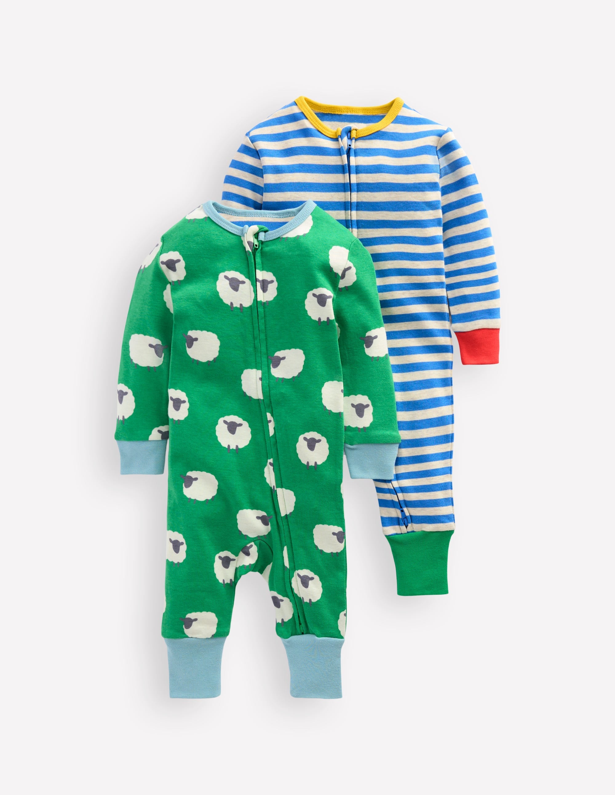 Twin Pack Rompers-Sapling Green Sheep - Image 1