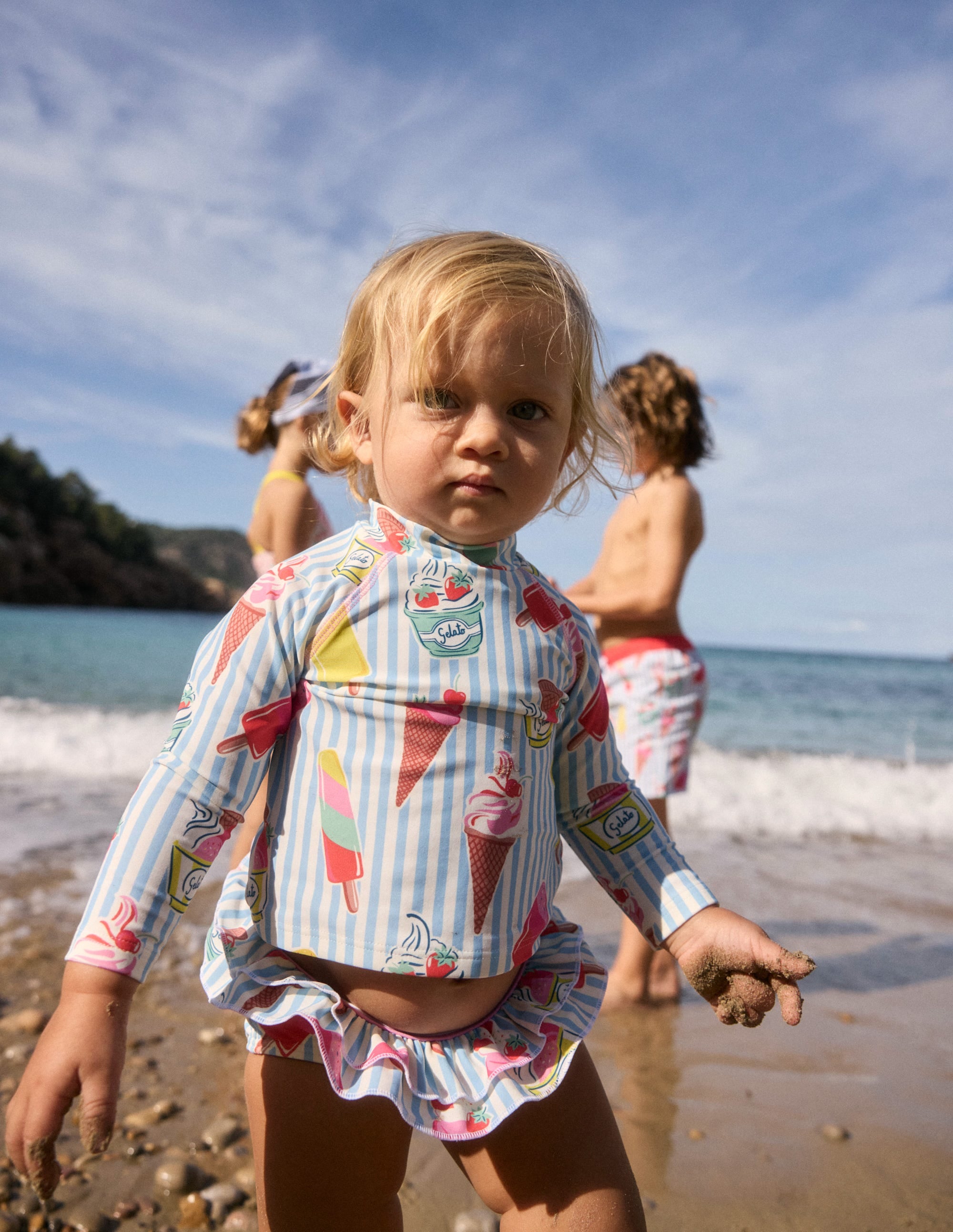Frilly Rash Vest Set-Vintage Blue Ice Creams - Image 4