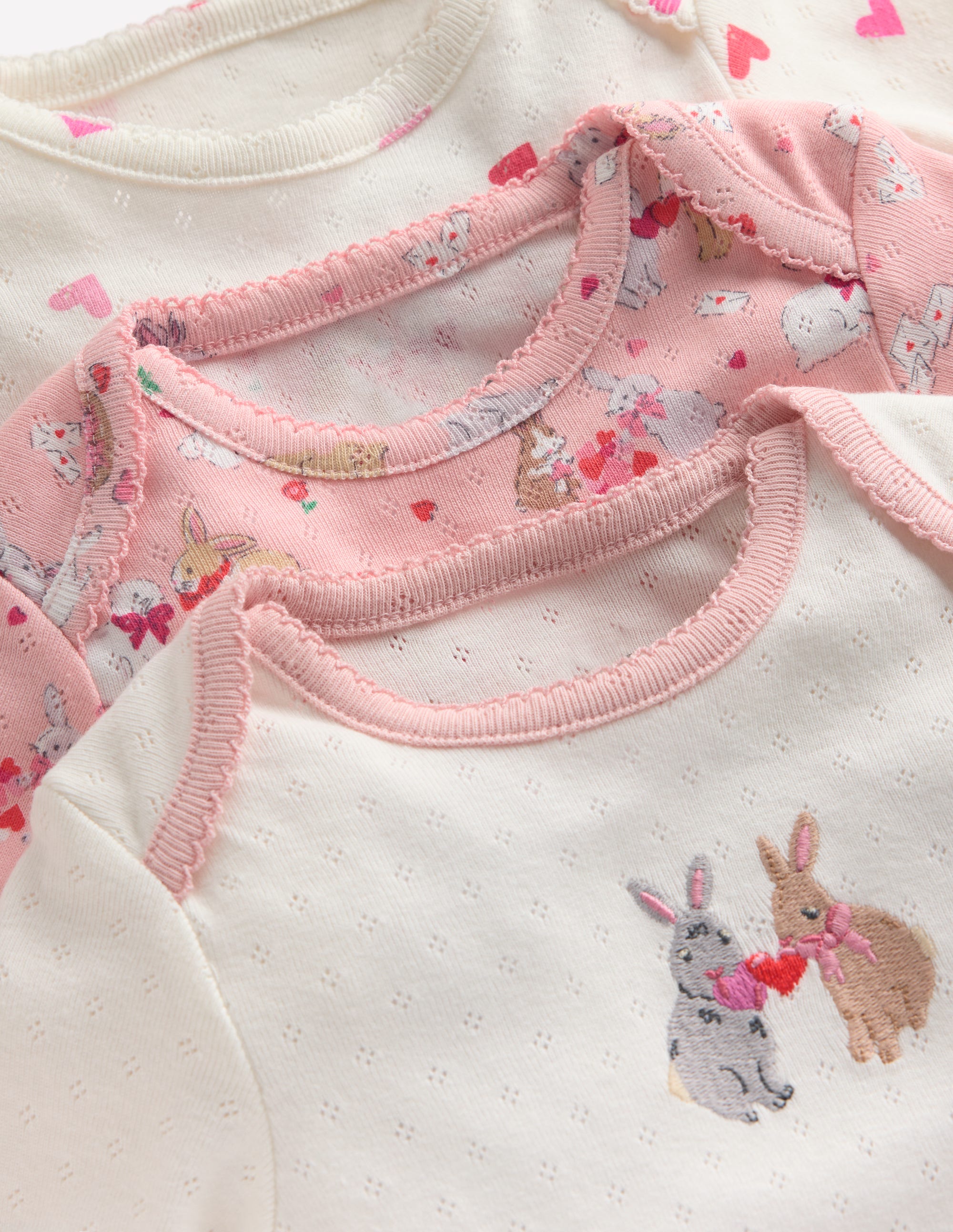 3-pack Pointelle Bodies-Pink Love Bunnies - Image 3