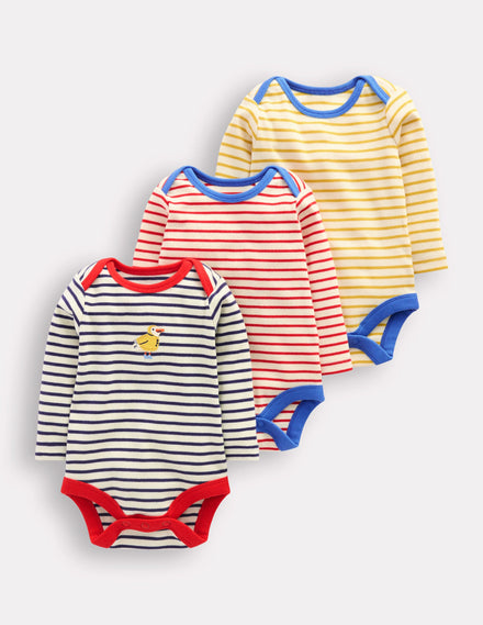 3 Pack Ribbed Bodies-Starboard Blue Stripe