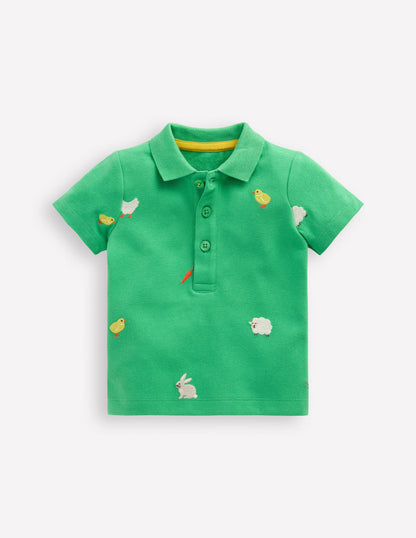 Embroidered Polo-Aloe Green