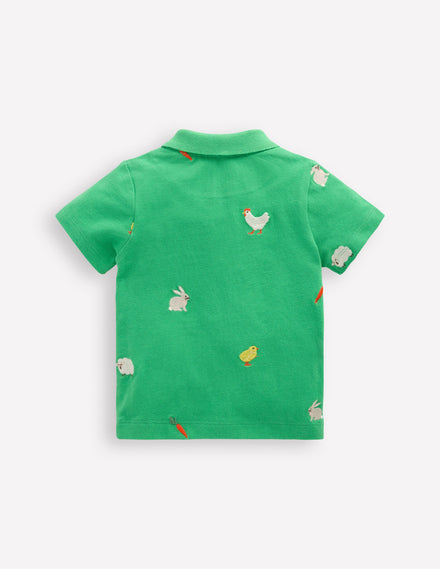 Embroidered Polo-Aloe Green