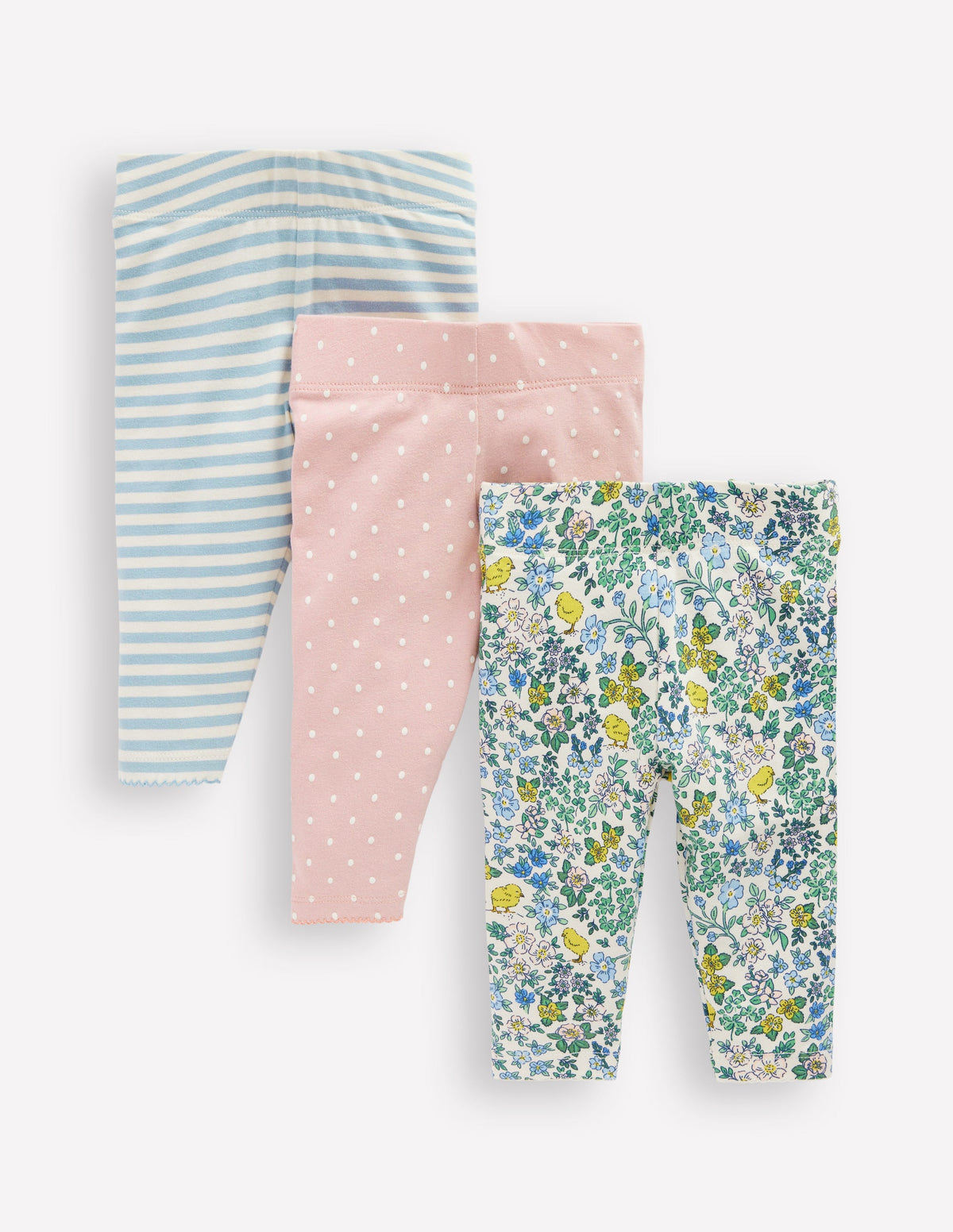 3-pack Cotton Leggings-Multi Chick Floral - Image 1