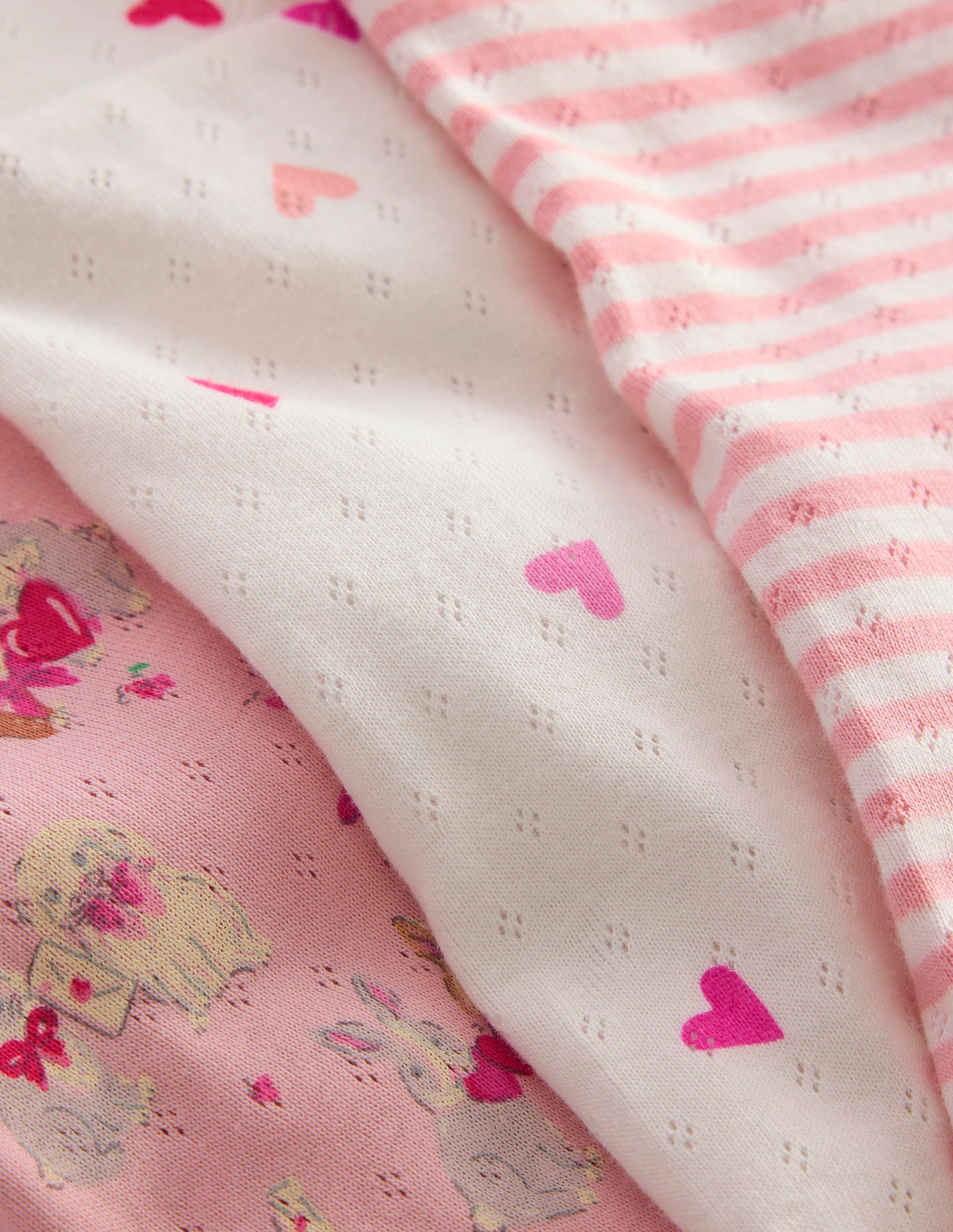3-pack Pointelle Leggings-Pink Love Bunnies - Image 2