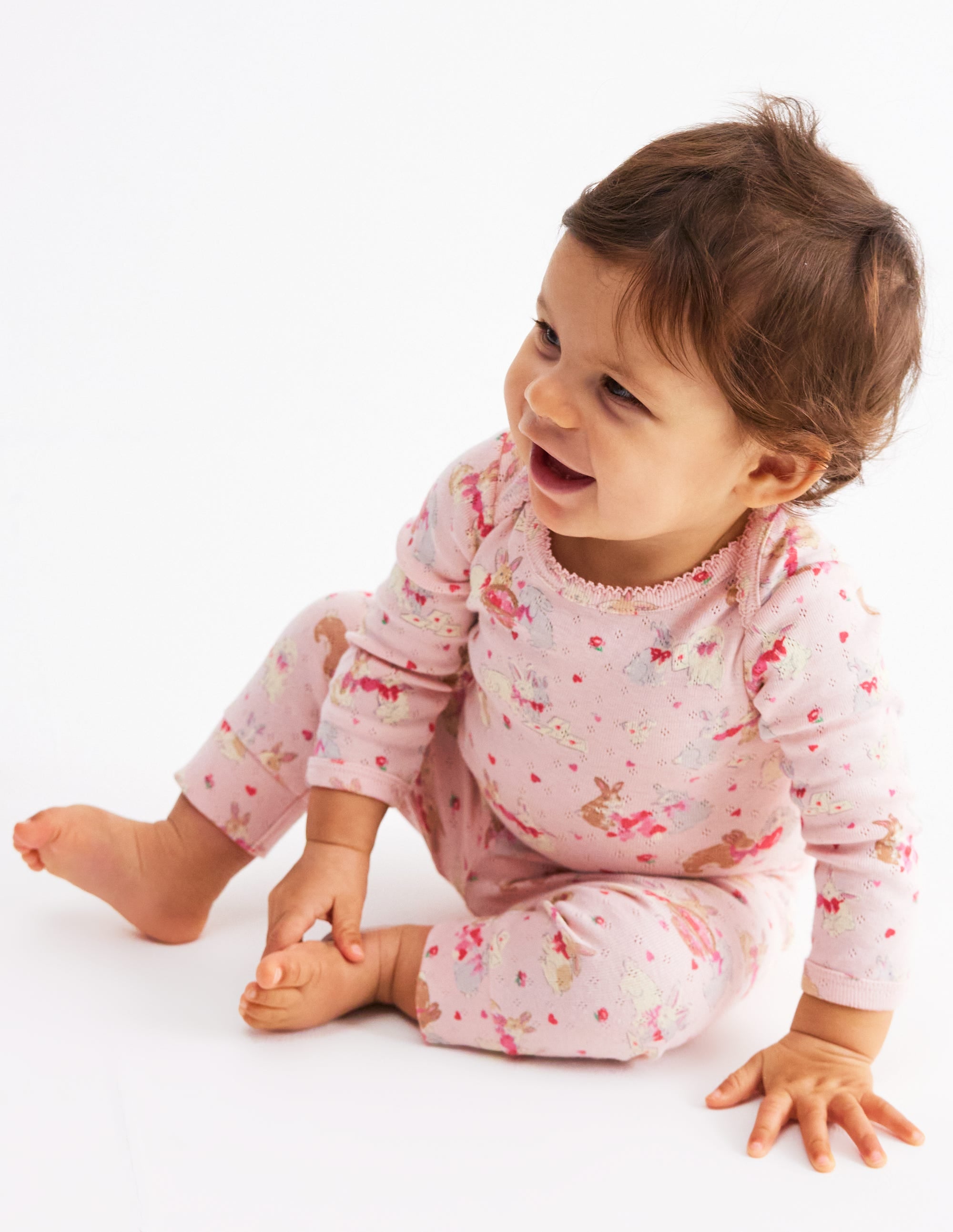 3-pack Pointelle Leggings-Pink Love Bunnies - Image 3