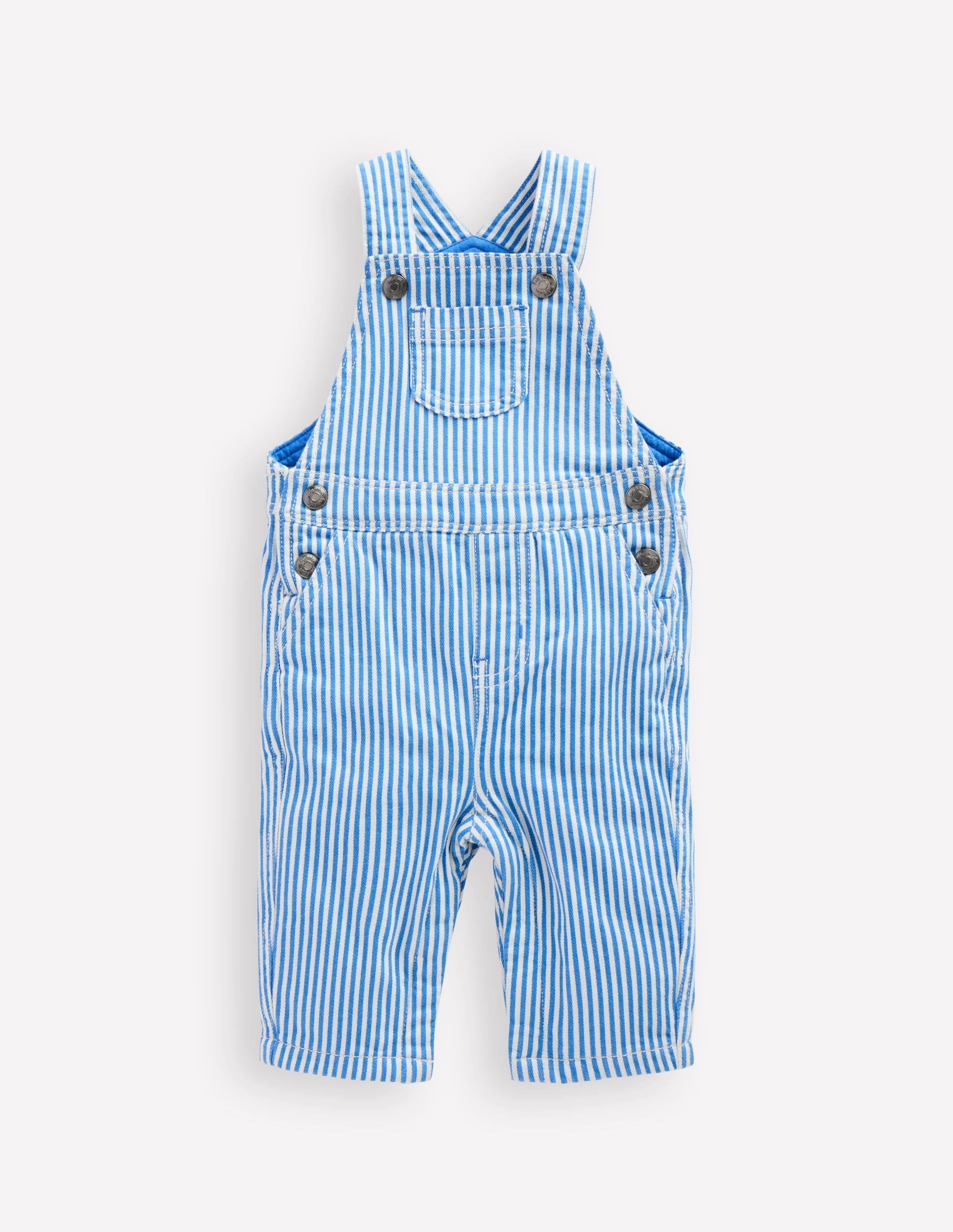 Woven Dungarees-Blue Ticking Stripe - Image 1