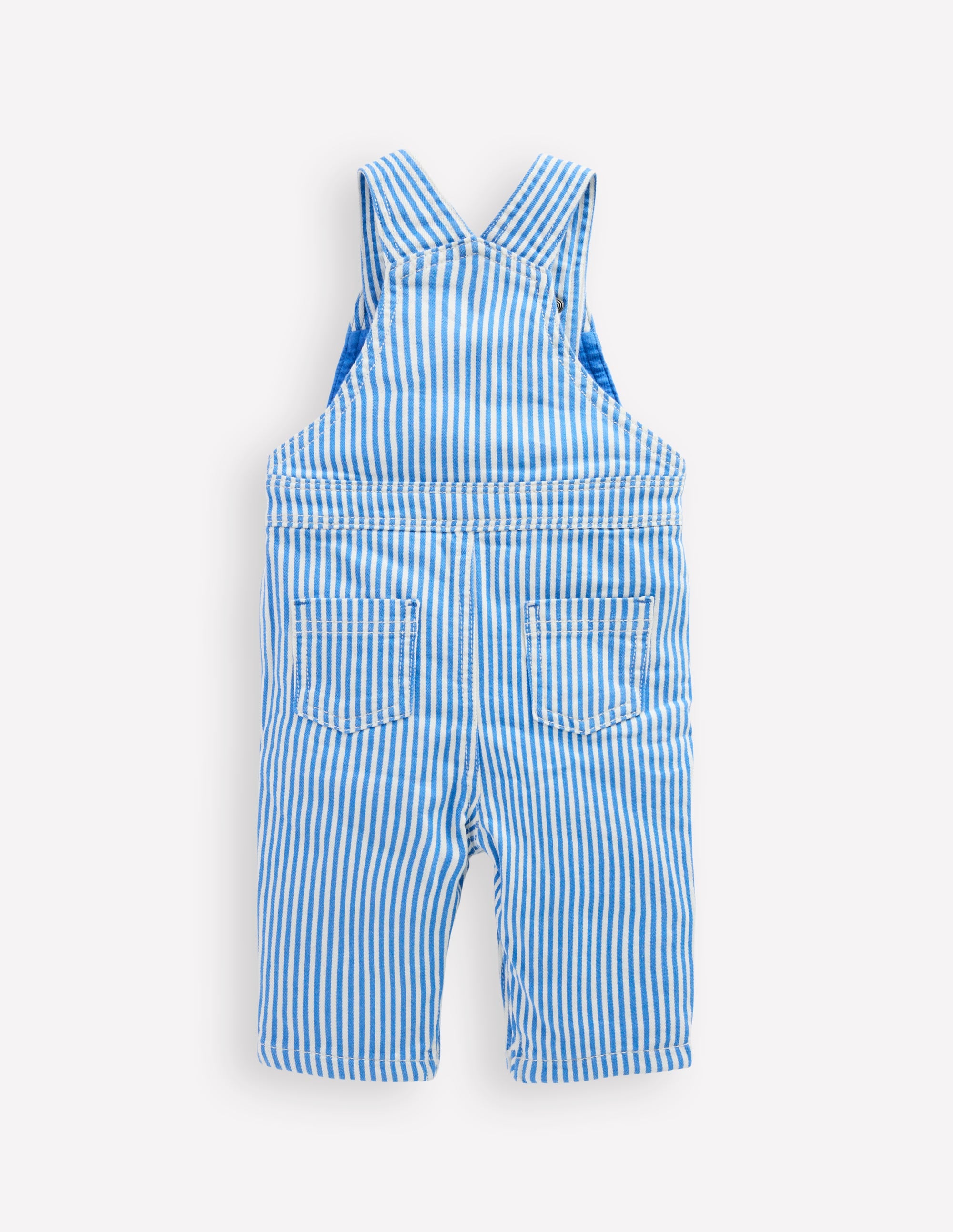 Woven Dungarees-Blue Ticking Stripe - Image 2