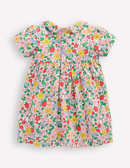 Jersey Peter Pan Collar Dress-Vanilla White Apple Blossom