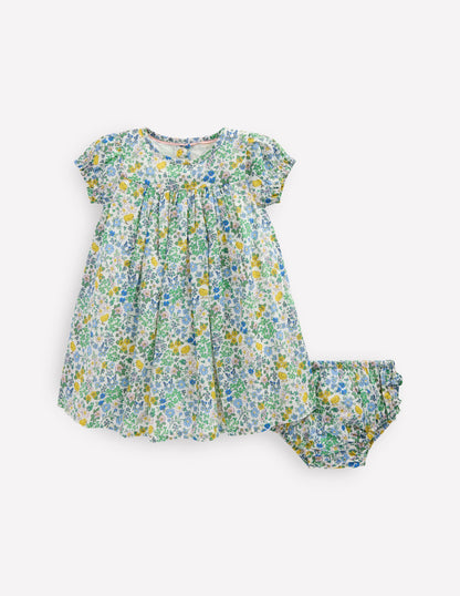 Gathered Woven Dress-Multi Chick Floral-1