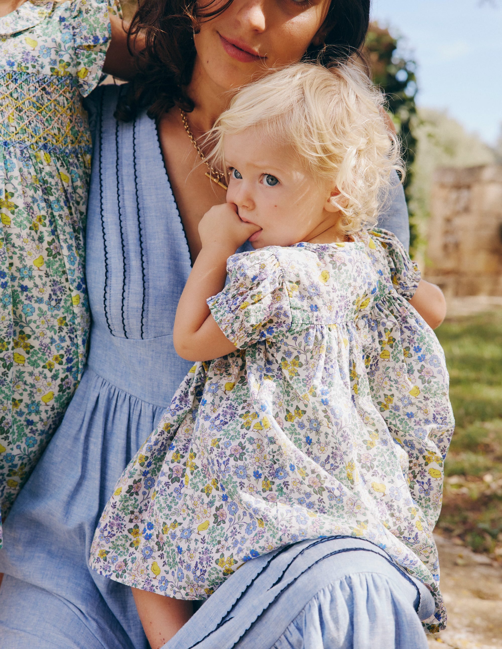 Gathered Woven Dress-Multi Chick Floral - Image 4