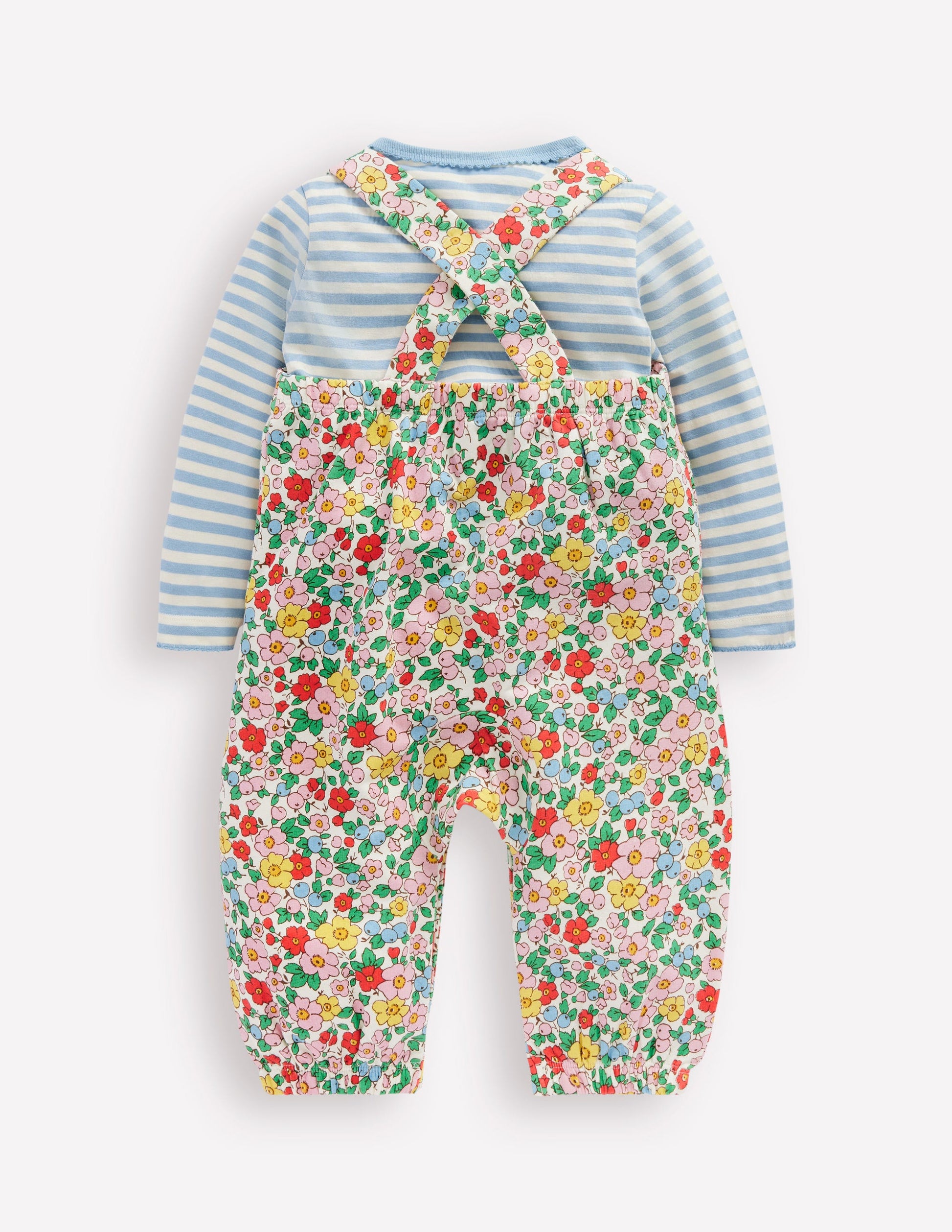 Jersey Overalls Set-Eggnog Apple Blossom-2