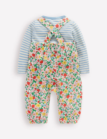Jersey Overalls Set-Eggnog Apple Blossom-2