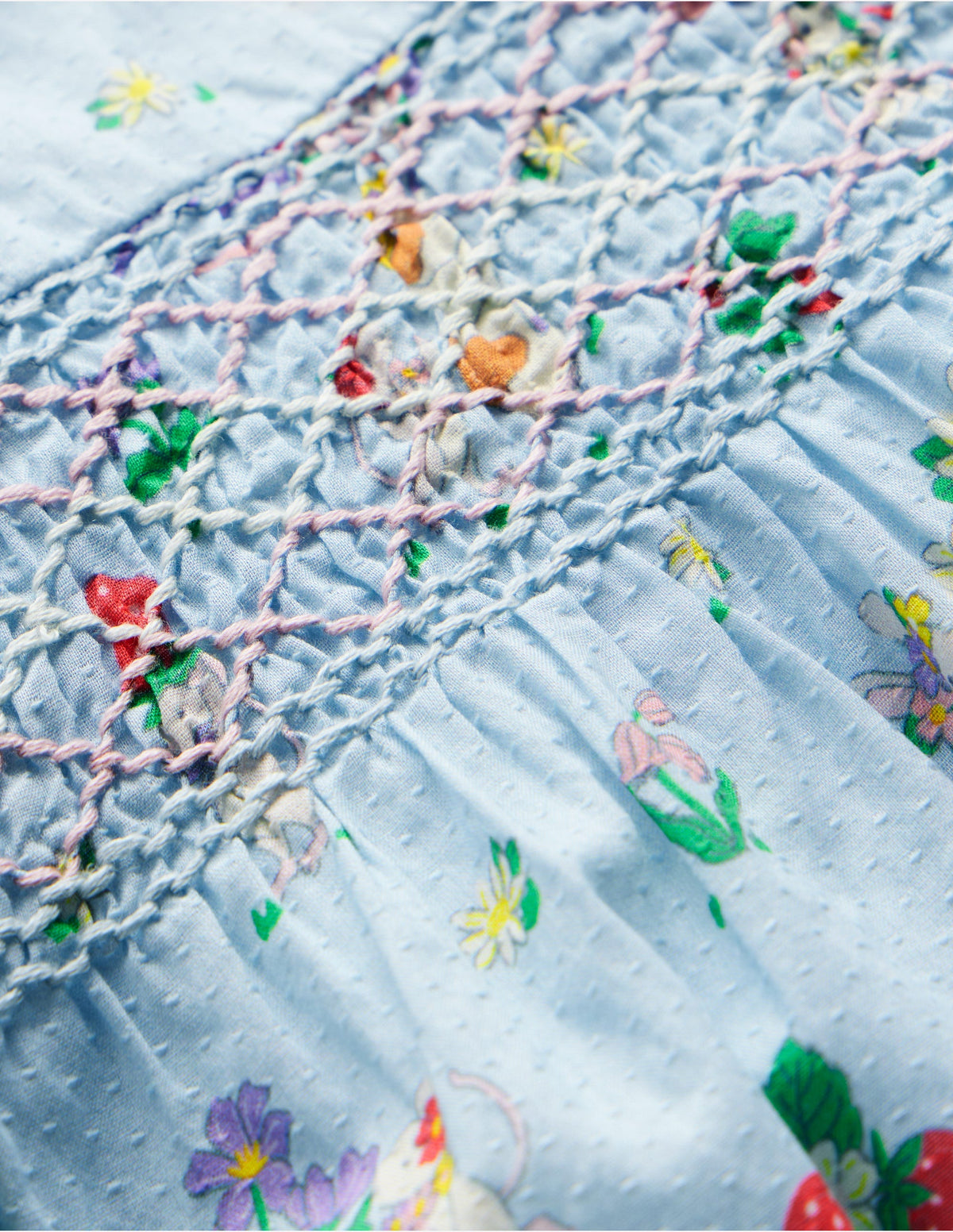 Traditional Smock Dress-Niagara Mist May Day - Image 3