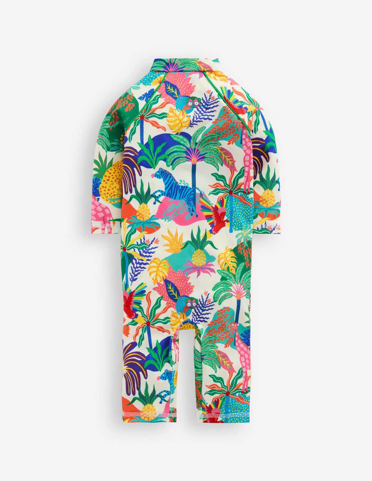 Printed Sun Safe Surfsuit-Soft Ivory Multi Jungle - Image 2