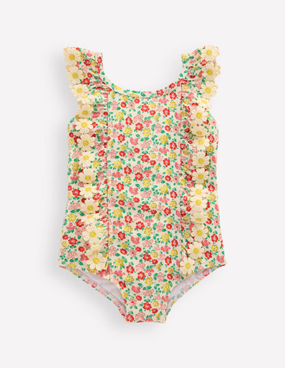 Frilly Swimsuit-Multi Summer Flower Bed-1