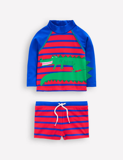 Fun Rash Vest Set-Gallery Blue/Poppy Red Croc-1