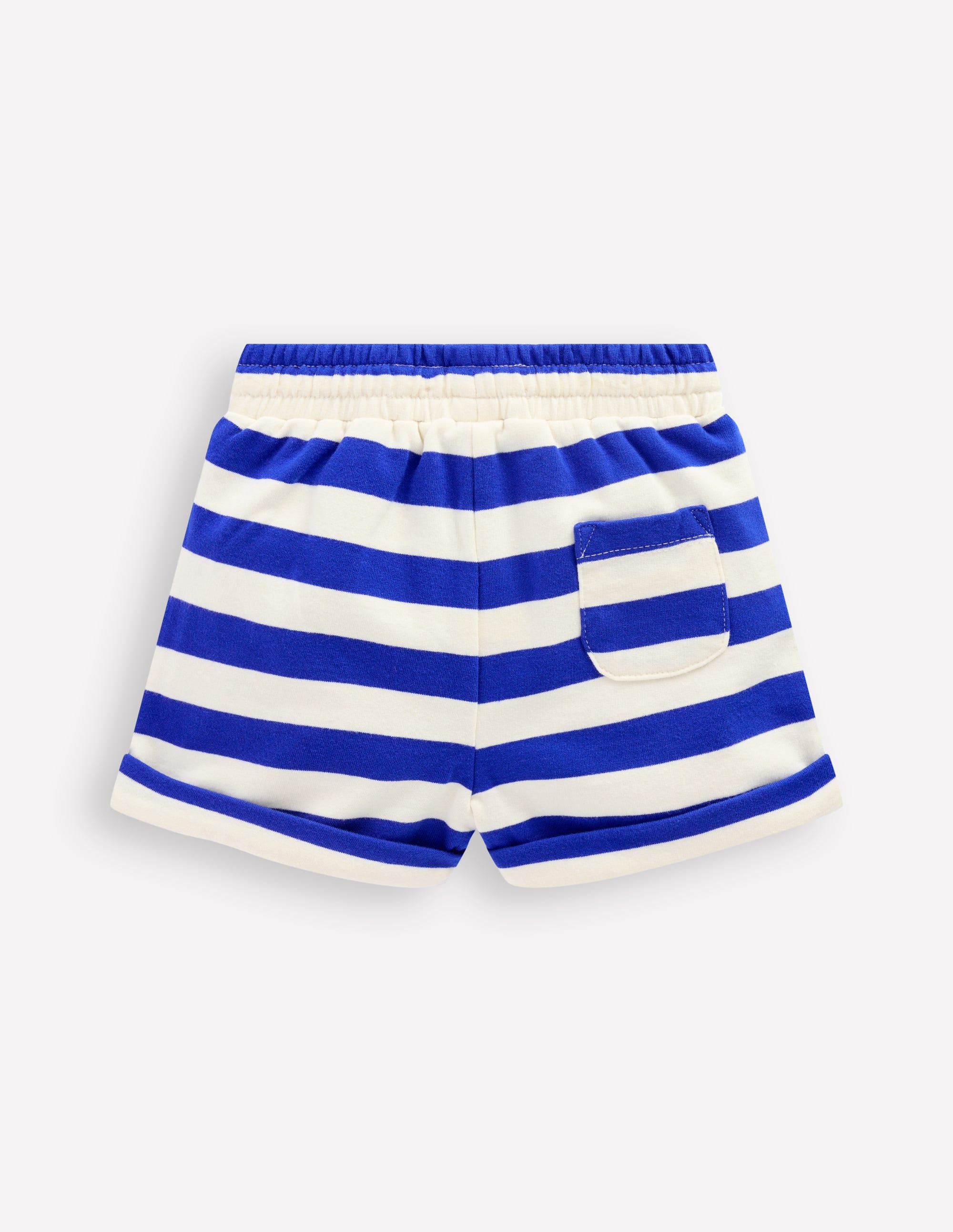 Boys Jersey Shorts-Bright Blue & Soft Ivory - Image 2