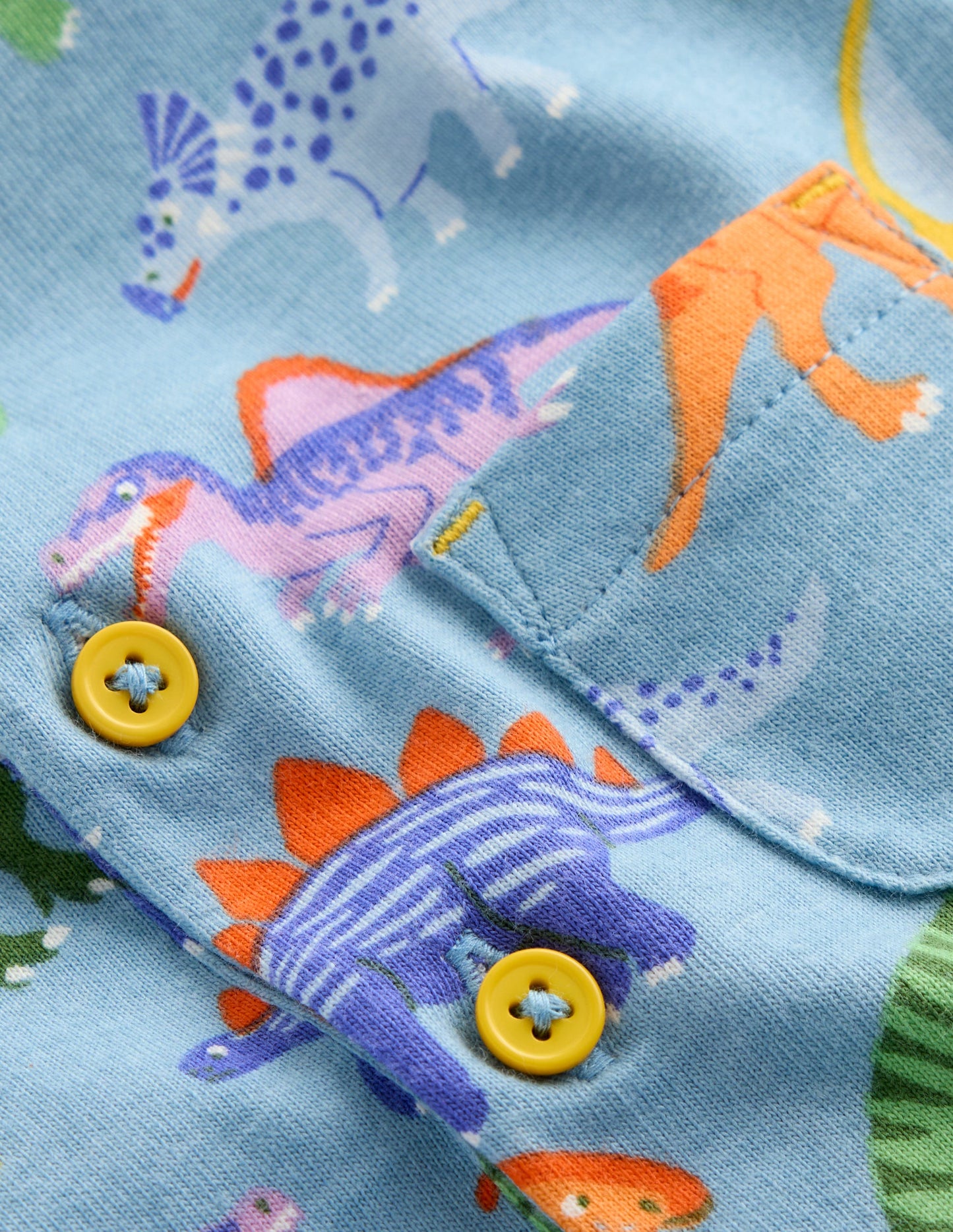 Jersey Romper-Vintage Blue Dinosaurs