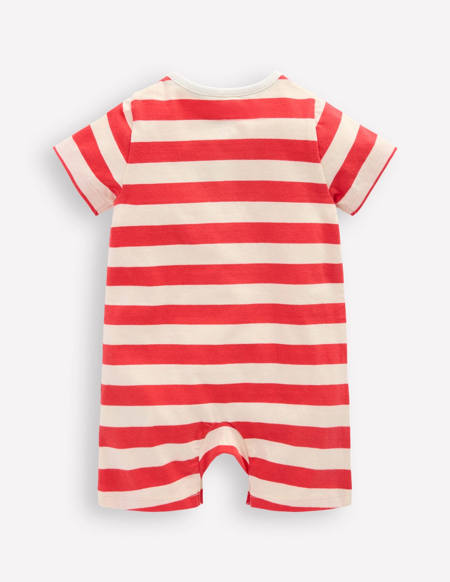 Jersey Romper-Jam Red and Ivory Stripe