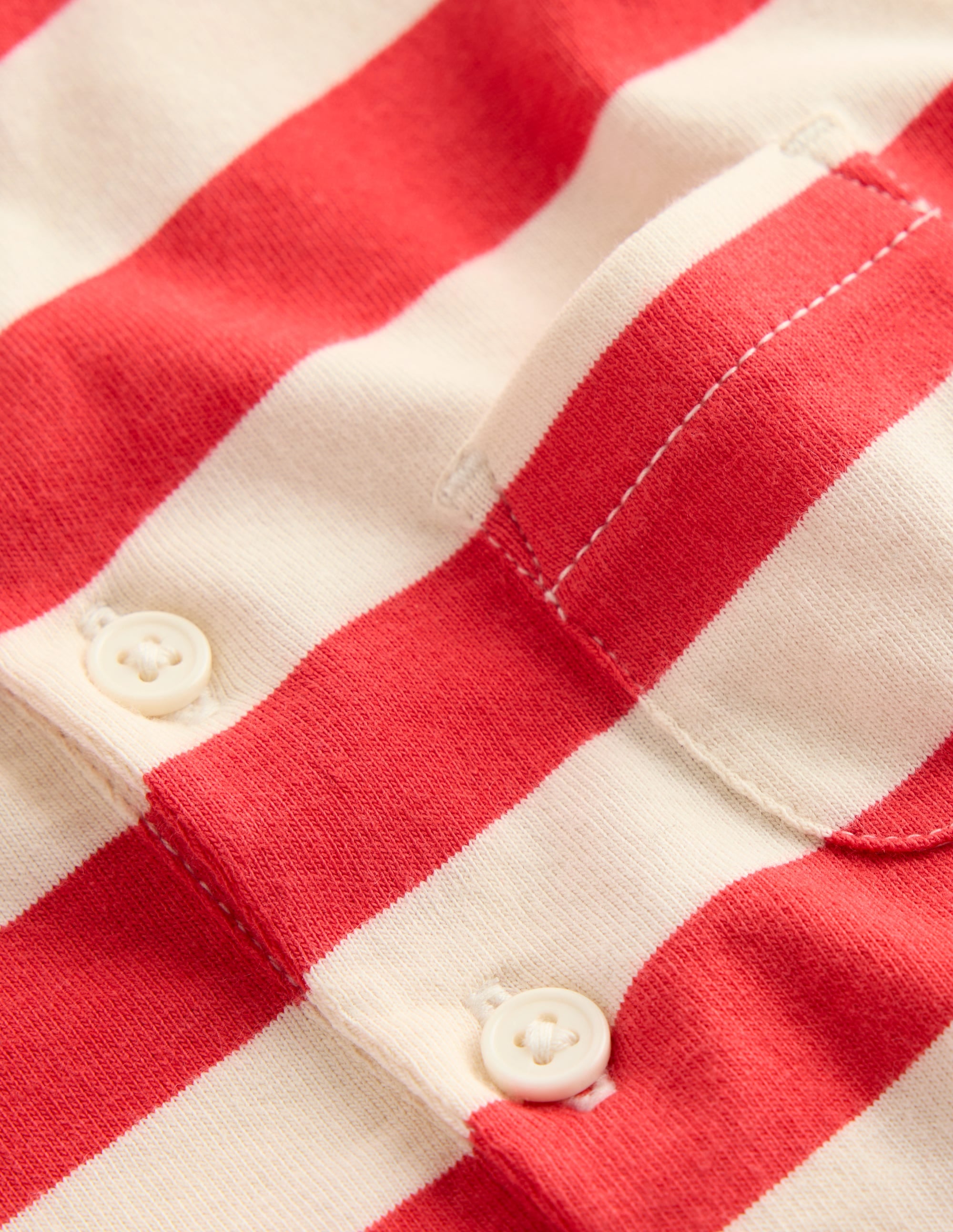 Jersey Romper-Jam Red and Ivory Stripe - Image 3
