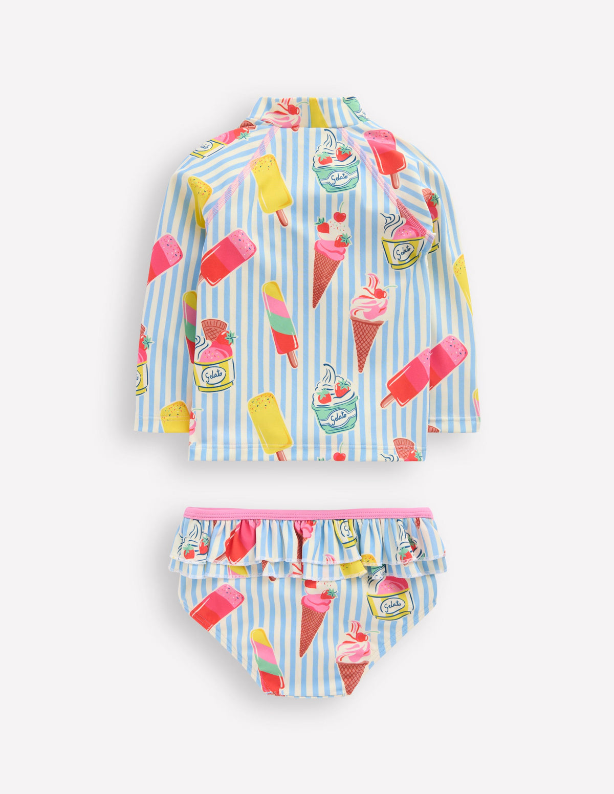 Frilly Rash Vest Set-Vintage Blue Ice Creams - Image 2