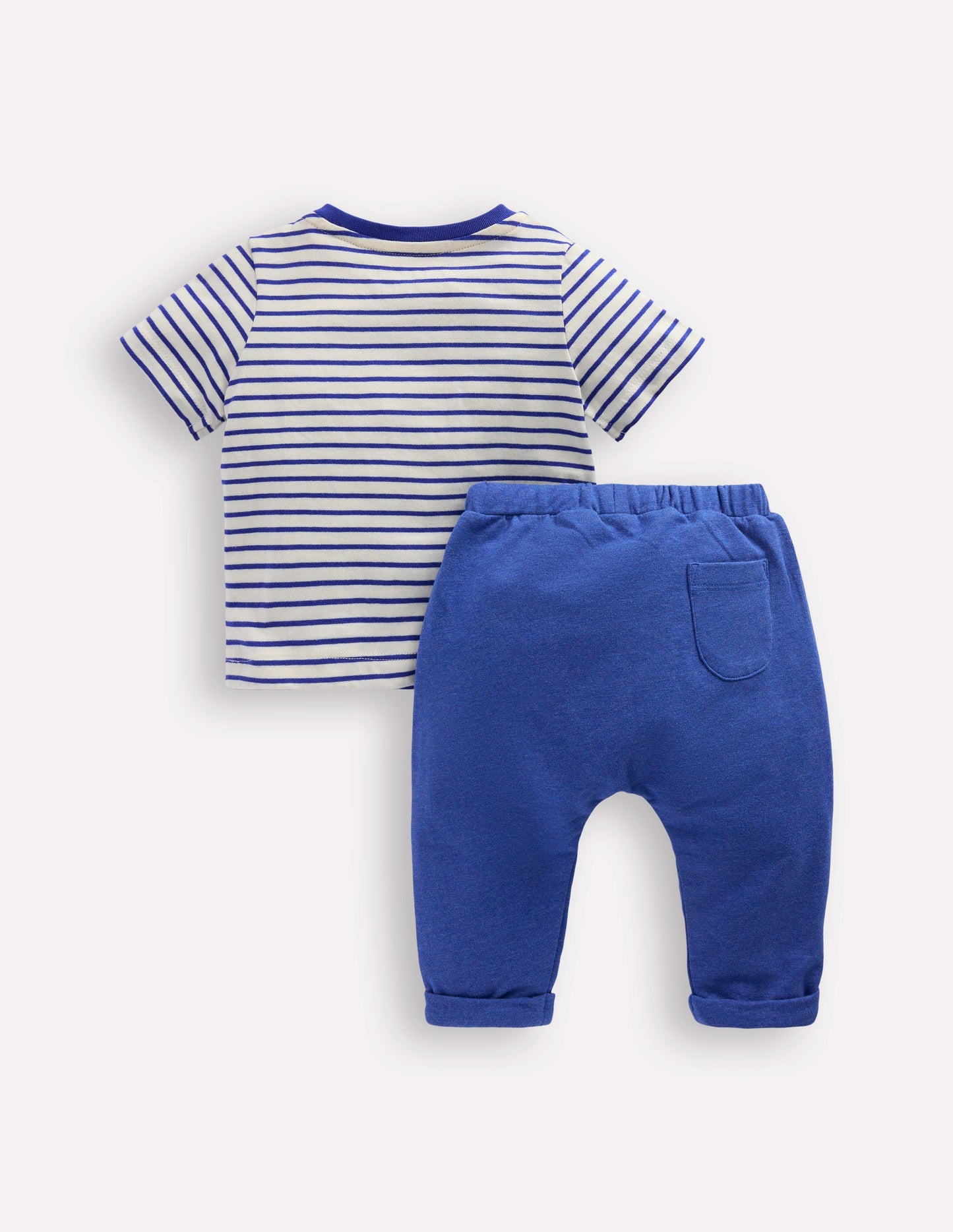 Bouclé Jersey Play Set-Soft Ivory and Bright Blue