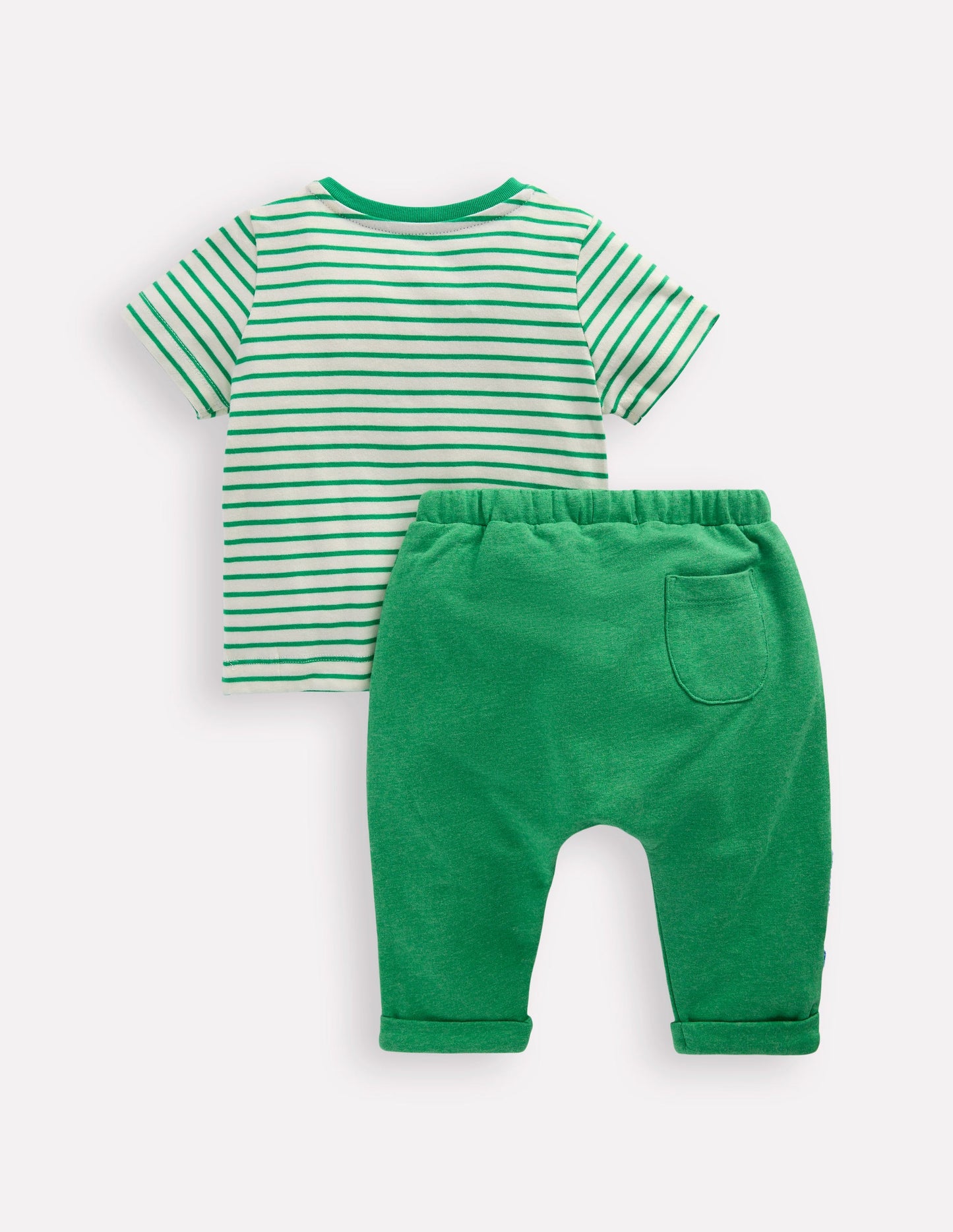 Bouclé Jersey Play Set-Soft Ivory and Sapling Green