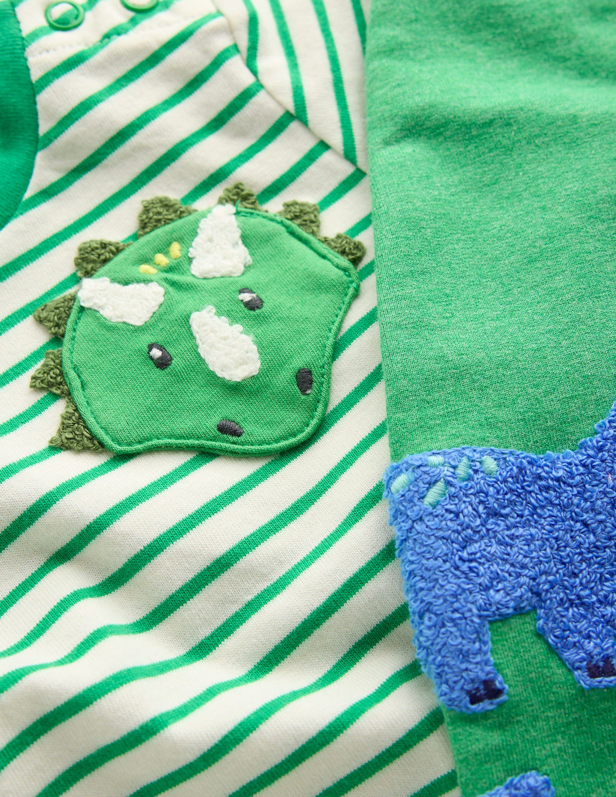 Bouclé Jersey Play Set-Soft Ivory and Sapling Green - Image 3
