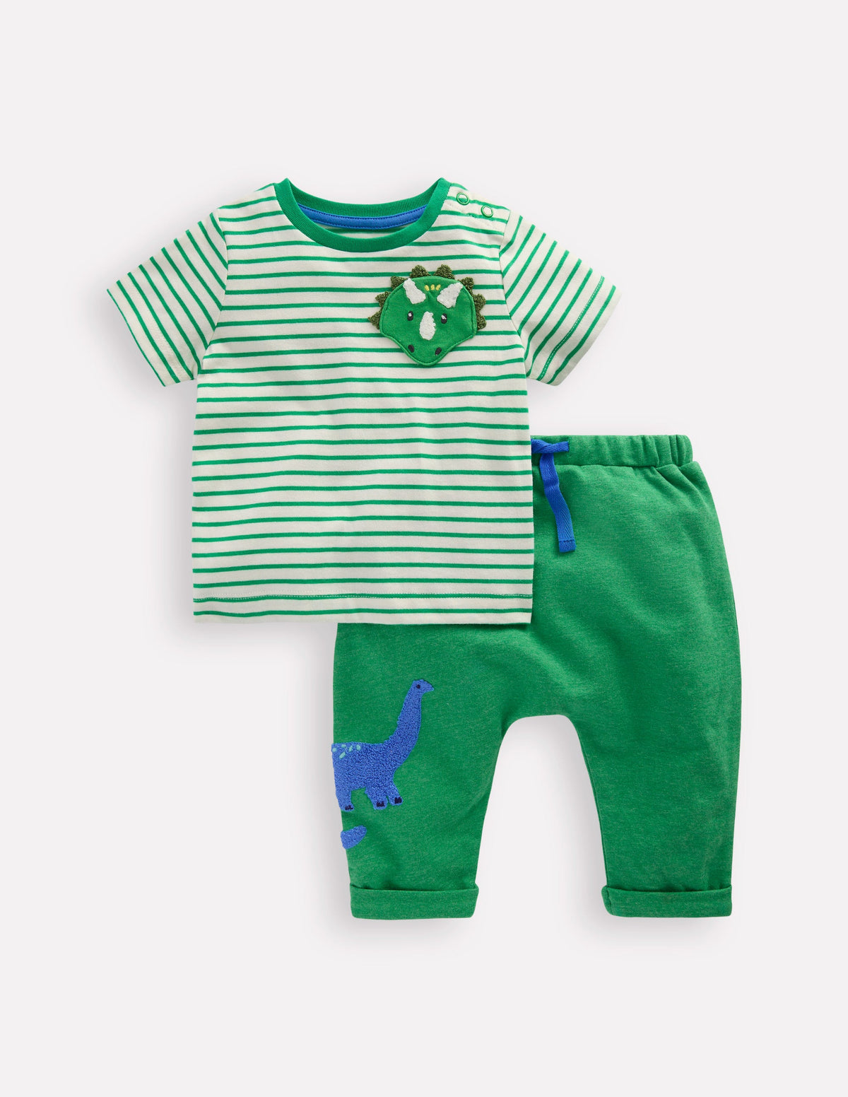 Bouclé Jersey Play Set-Soft Ivory and Sapling Green - Image 1